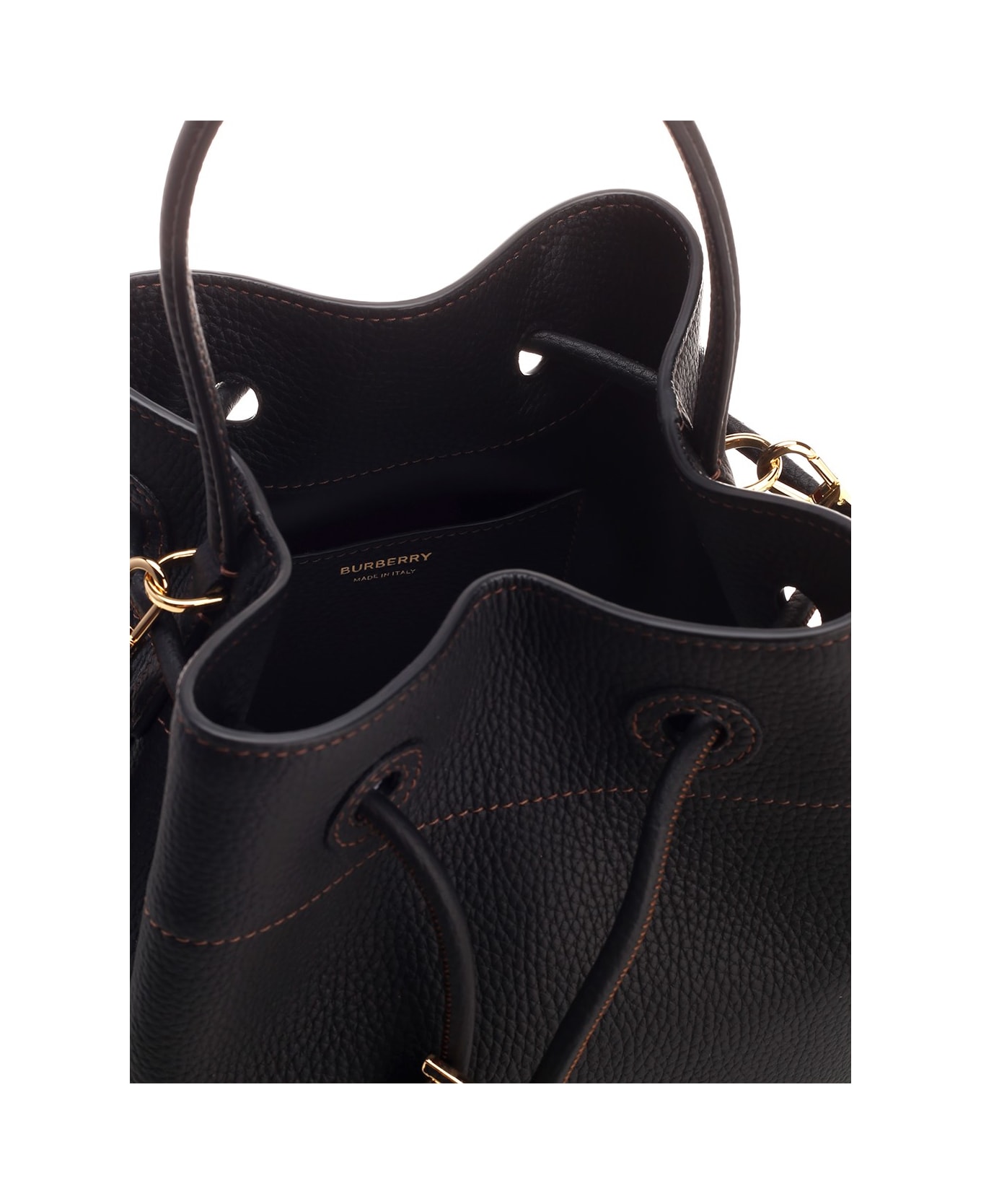 Burberry Leather Bucket Bag - Black