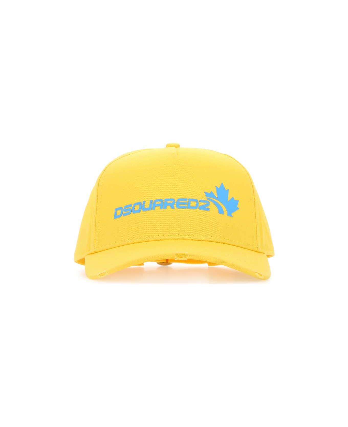 Dsquared2 Yellow Cotton Baseball Cap - YELLOW 帽子