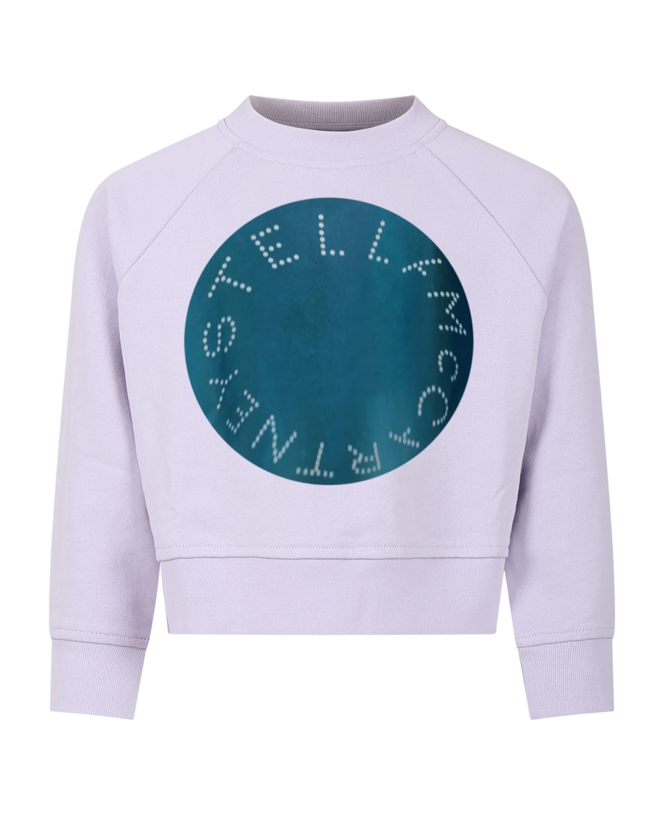 Stella McCartney Kids Purple Sweatshirt For Girl With Logo - Violet ニットウェア＆スウェットシャツ