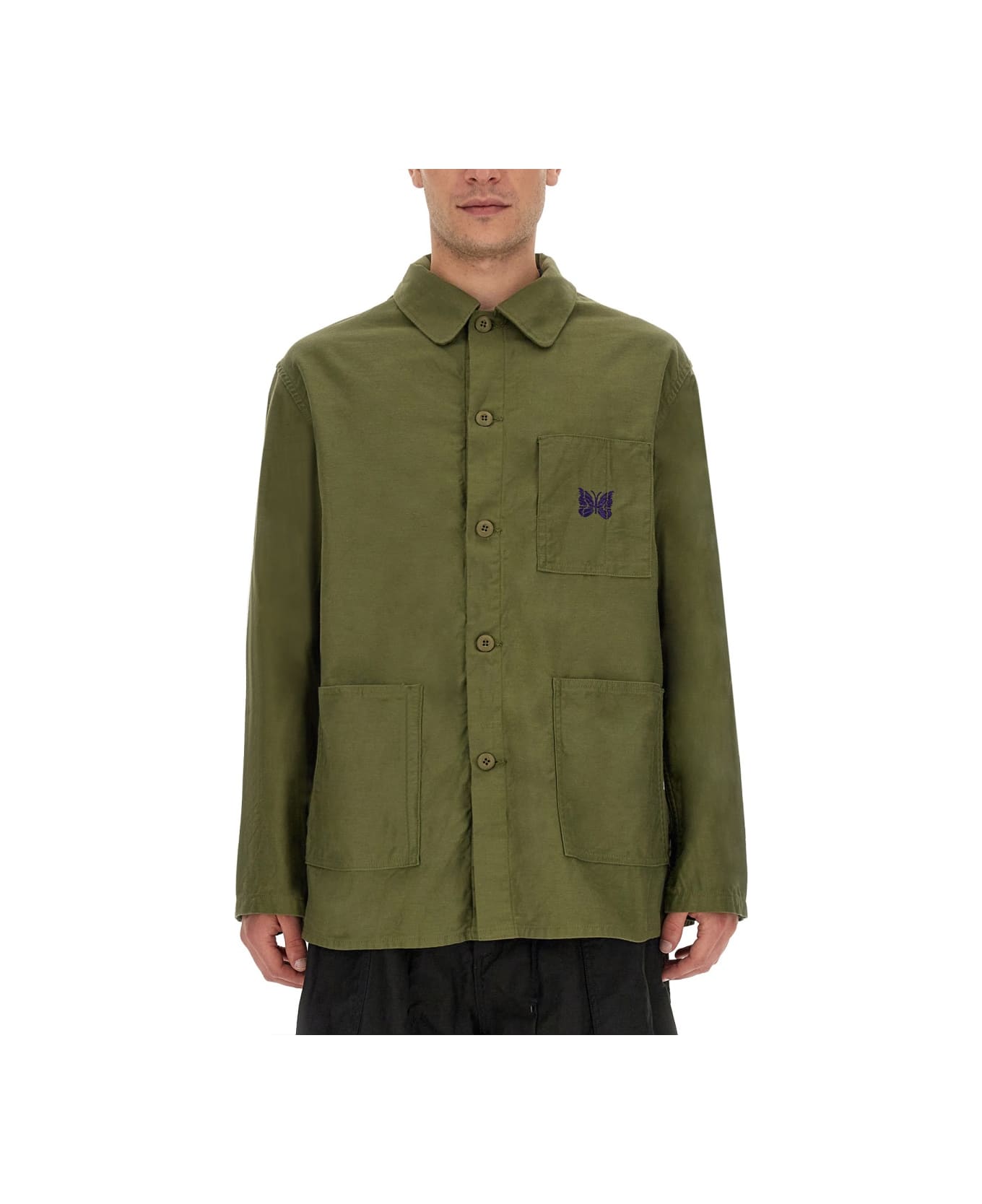 Needles Shirt With Logo Embroidery - GREEN