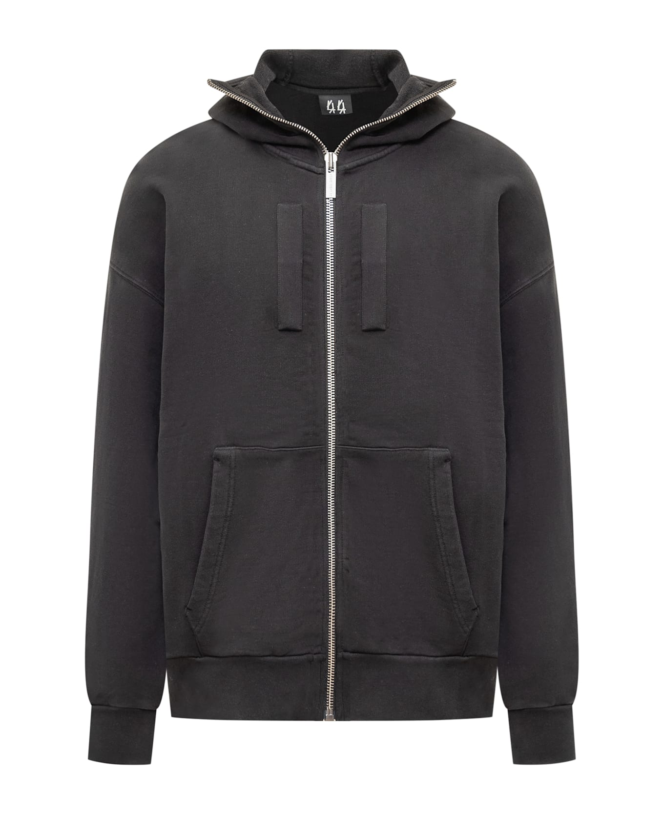 44 Label Group Hoodie With Balaclava - BLACK STONE