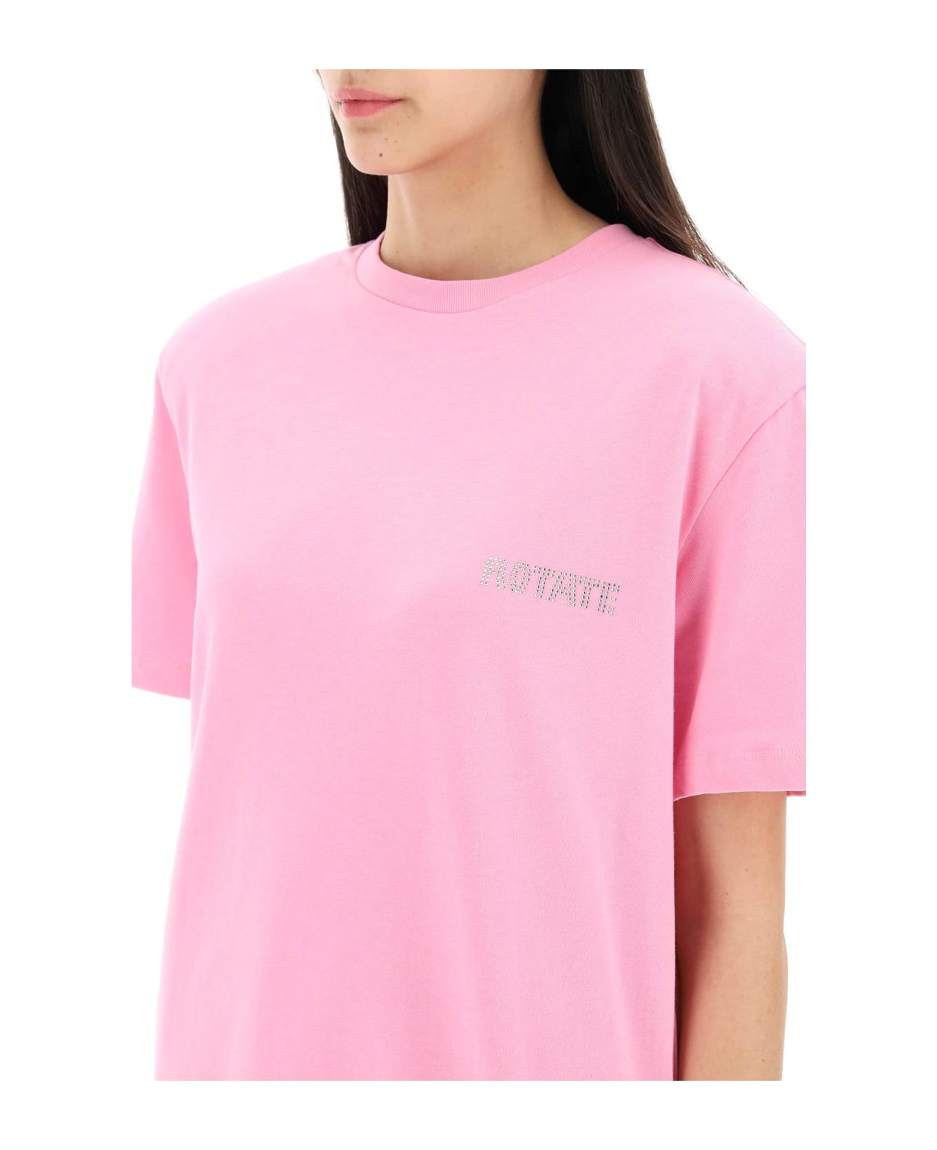 Rotate by Birger Christensen 'aja' Cotton T-shirt - BEGONIA PINK (Pink)