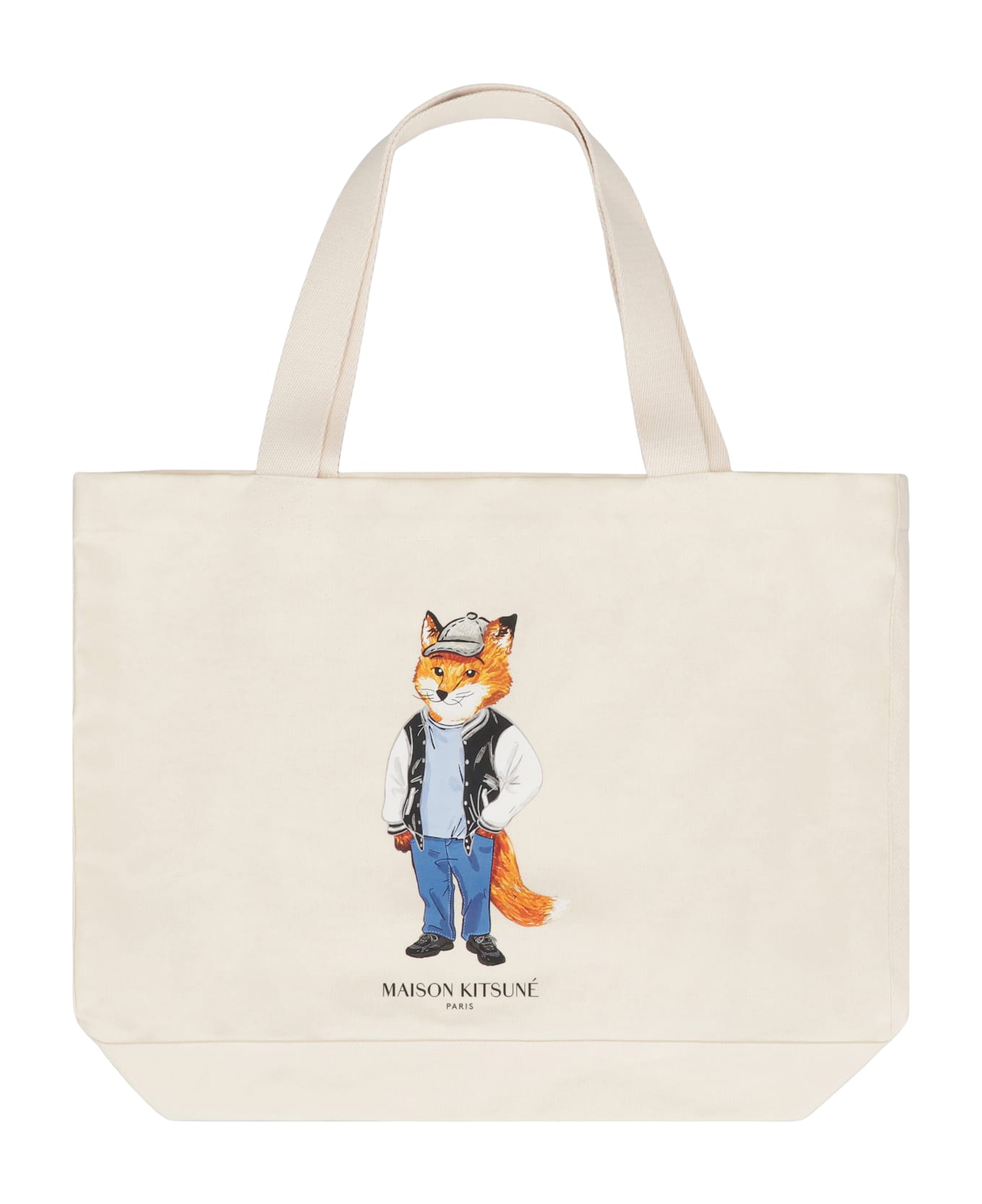 Maison Kitsuné Tote Bag Made Of Cotton - ecru