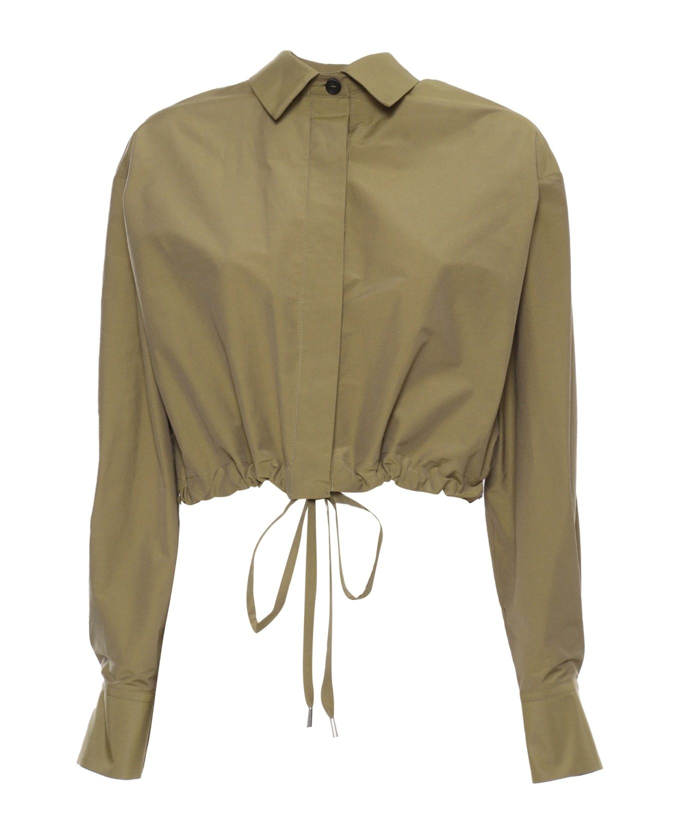 Antonelli Cropped Shirtdress Jacket - GREEN