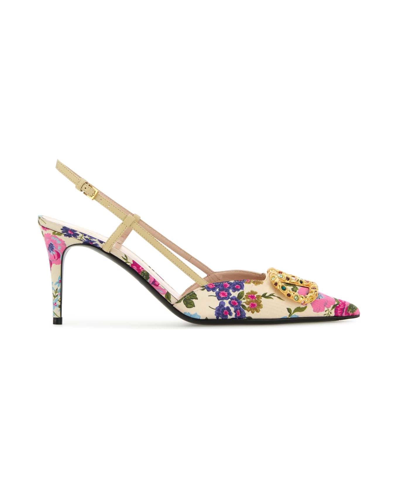 Valentino Garavani Printed Fabric Vlogo Signature Pumps - MULTICOLORIVORY