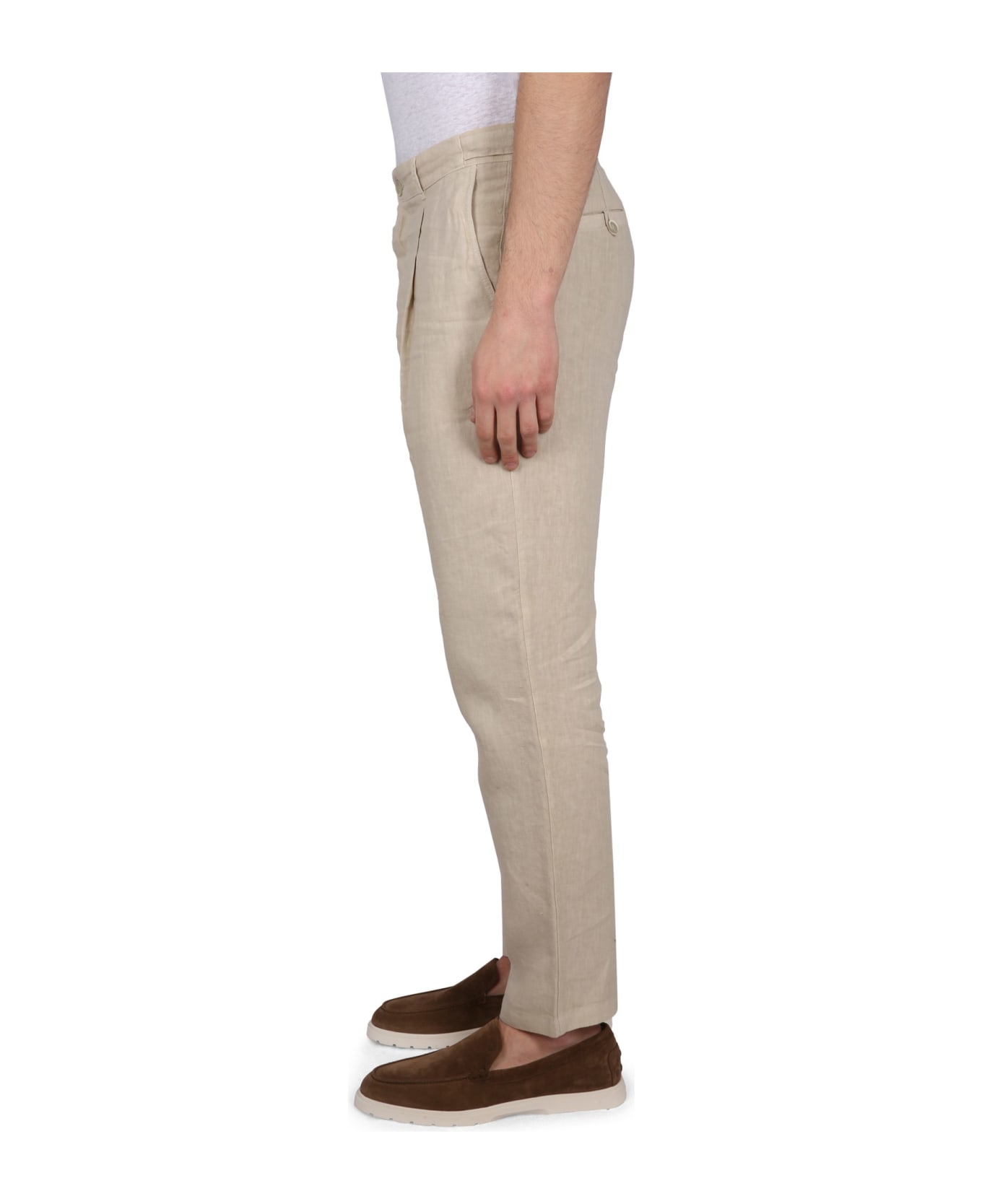 120% Lino Linen Pants - MARRONE