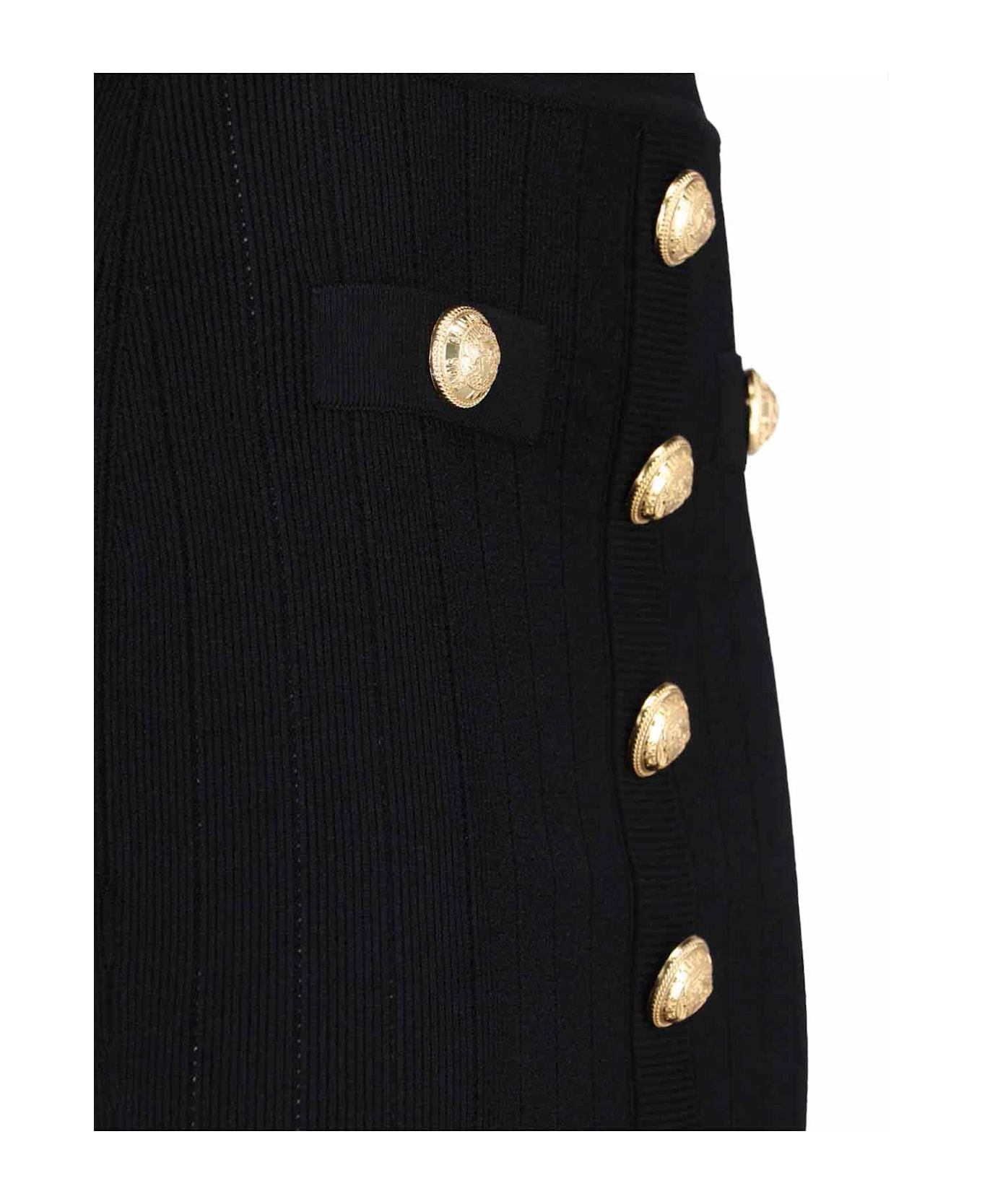 Balmain Knitted Mini Skirt - Black