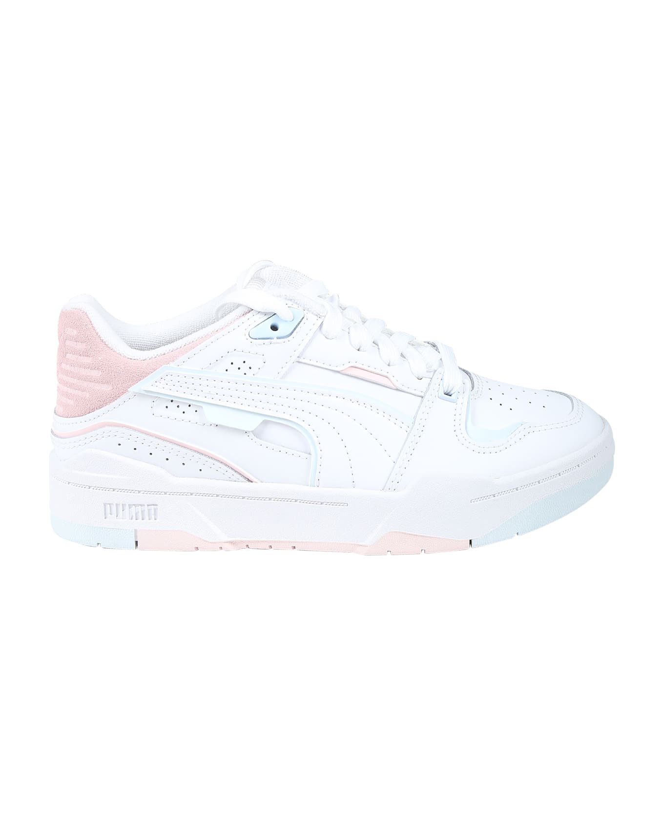 Puma White Slipstream Bball Jr Sneakers For Girl - White