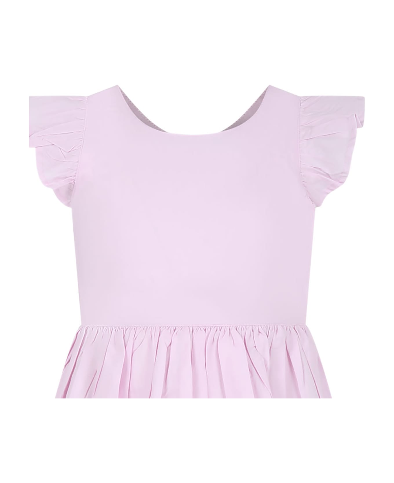 Molo Pink Dress For Girl - Pink ワンピース＆ドレス