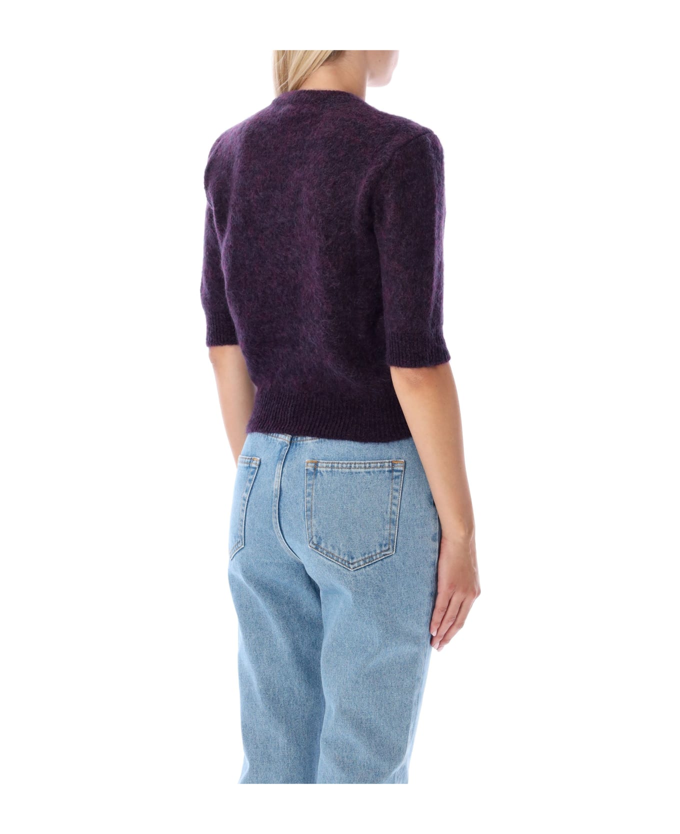 Alessandra Rich Crystals Embellishment Sweater - Purple