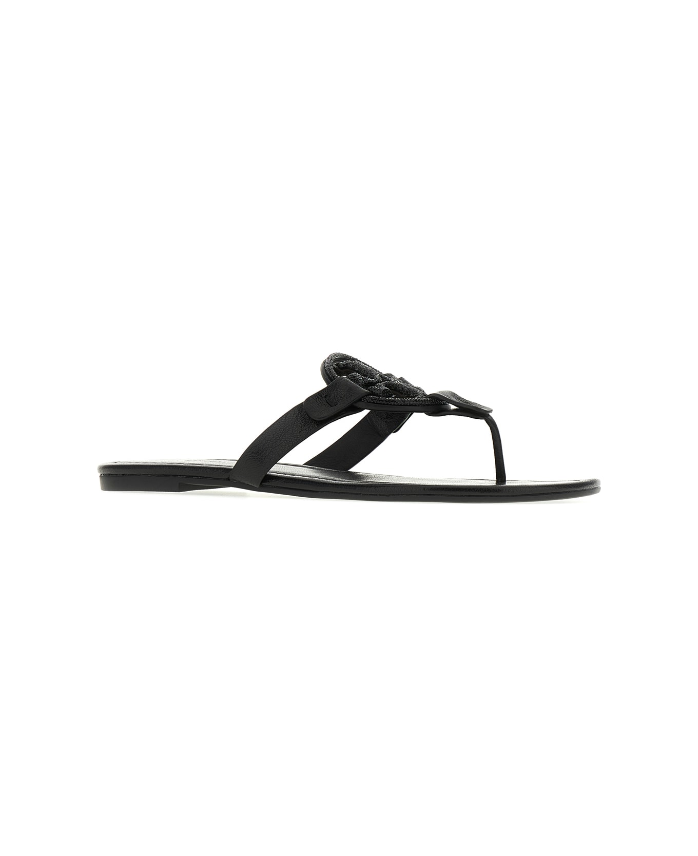 Tory Burch Black Leather Miller Sandals - 006