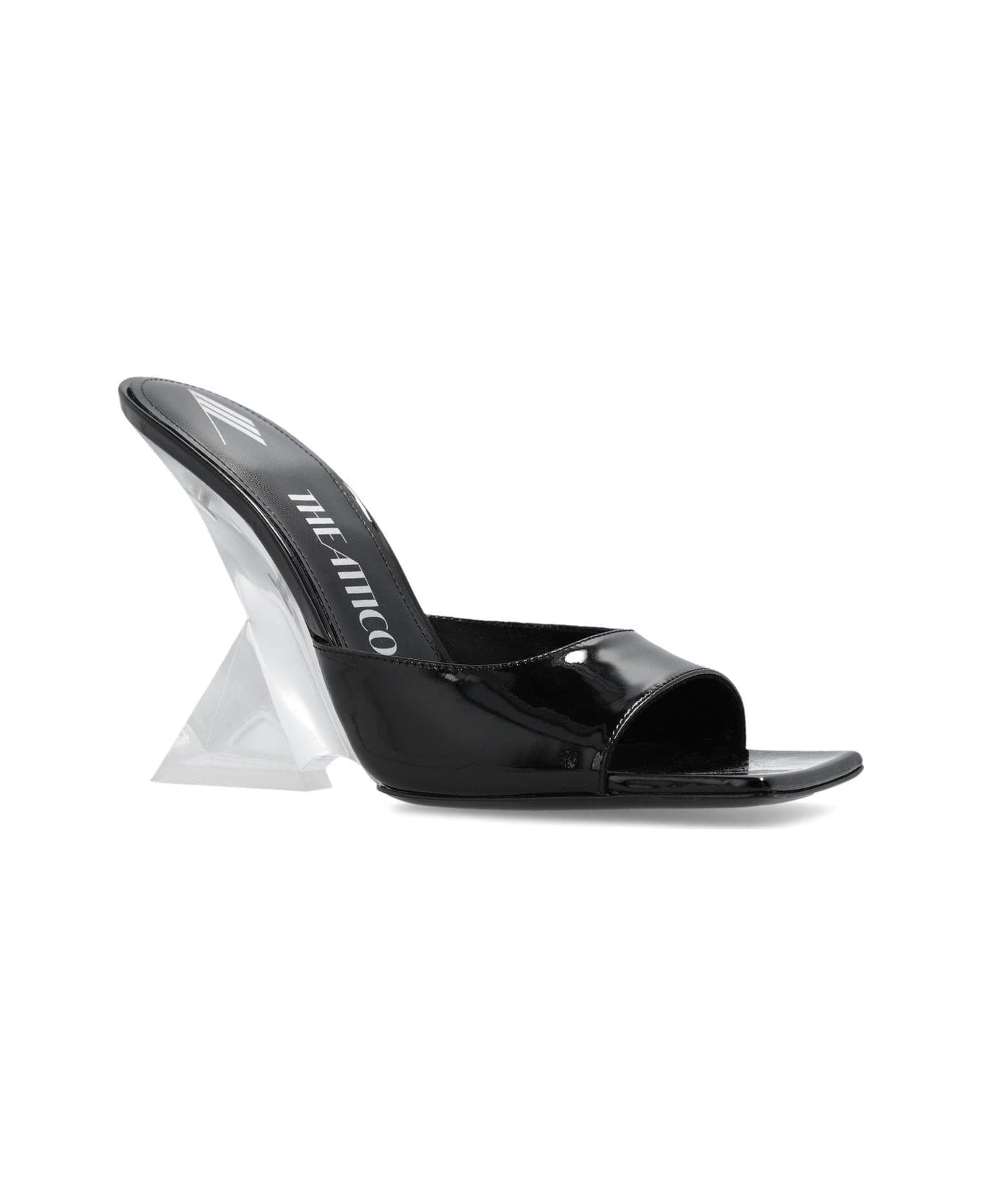 The Attico Cheope Glossy Wedge Square-toe Mules