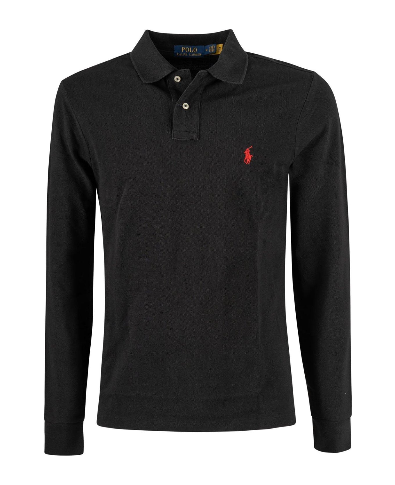 Polo Ralph Lauren Logo Embroidered Polo Shirt - Black