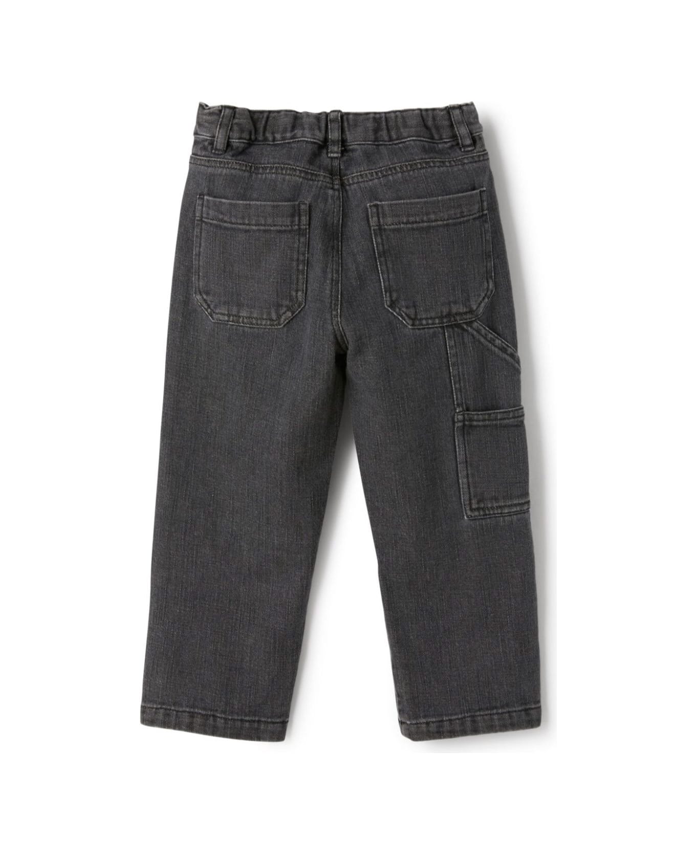 Il Gufo Grey Five-pocket Style Jeans In Denim Boy - Black