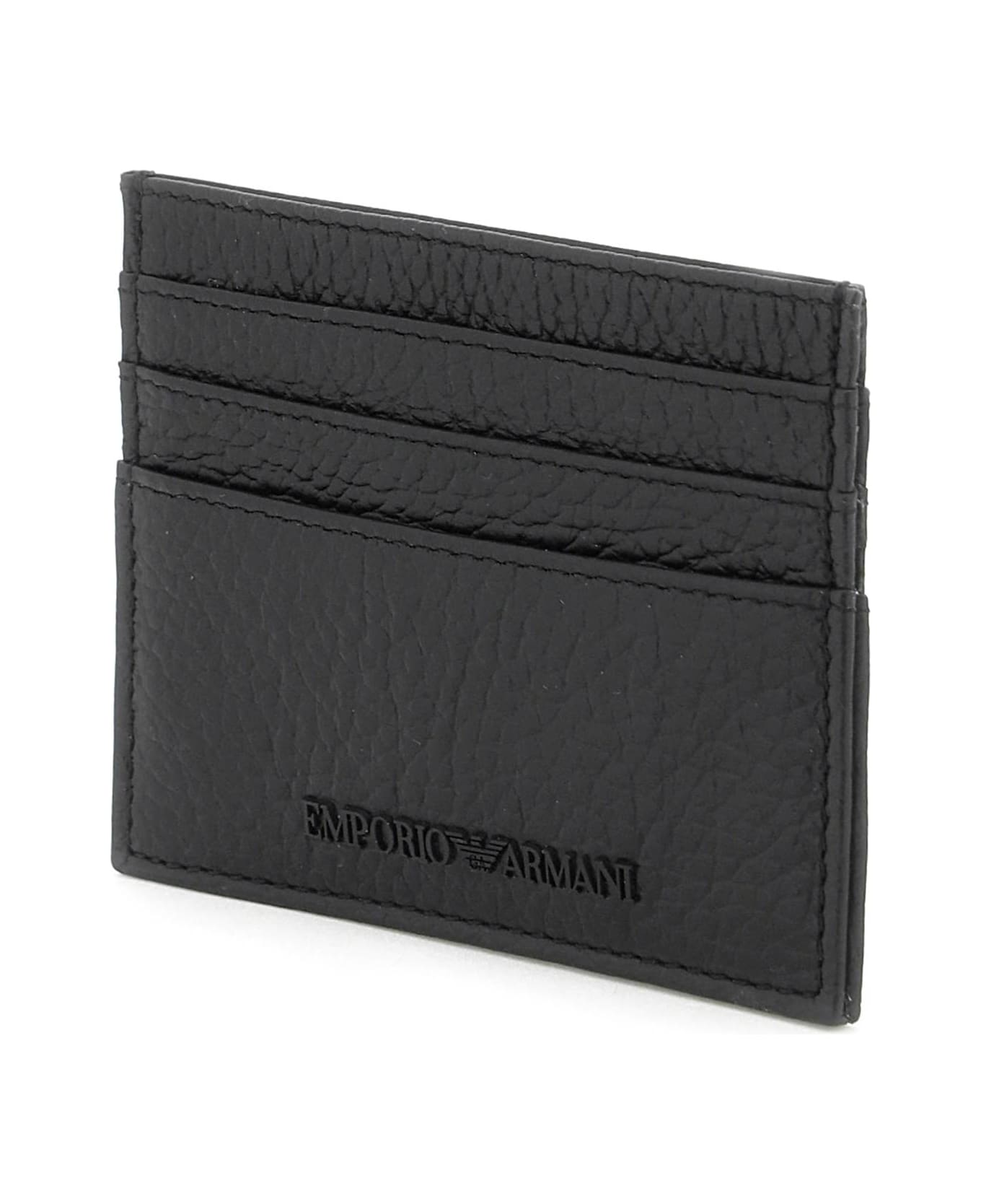 Emporio Armani Grained Leather Cardholder - Nero 財布