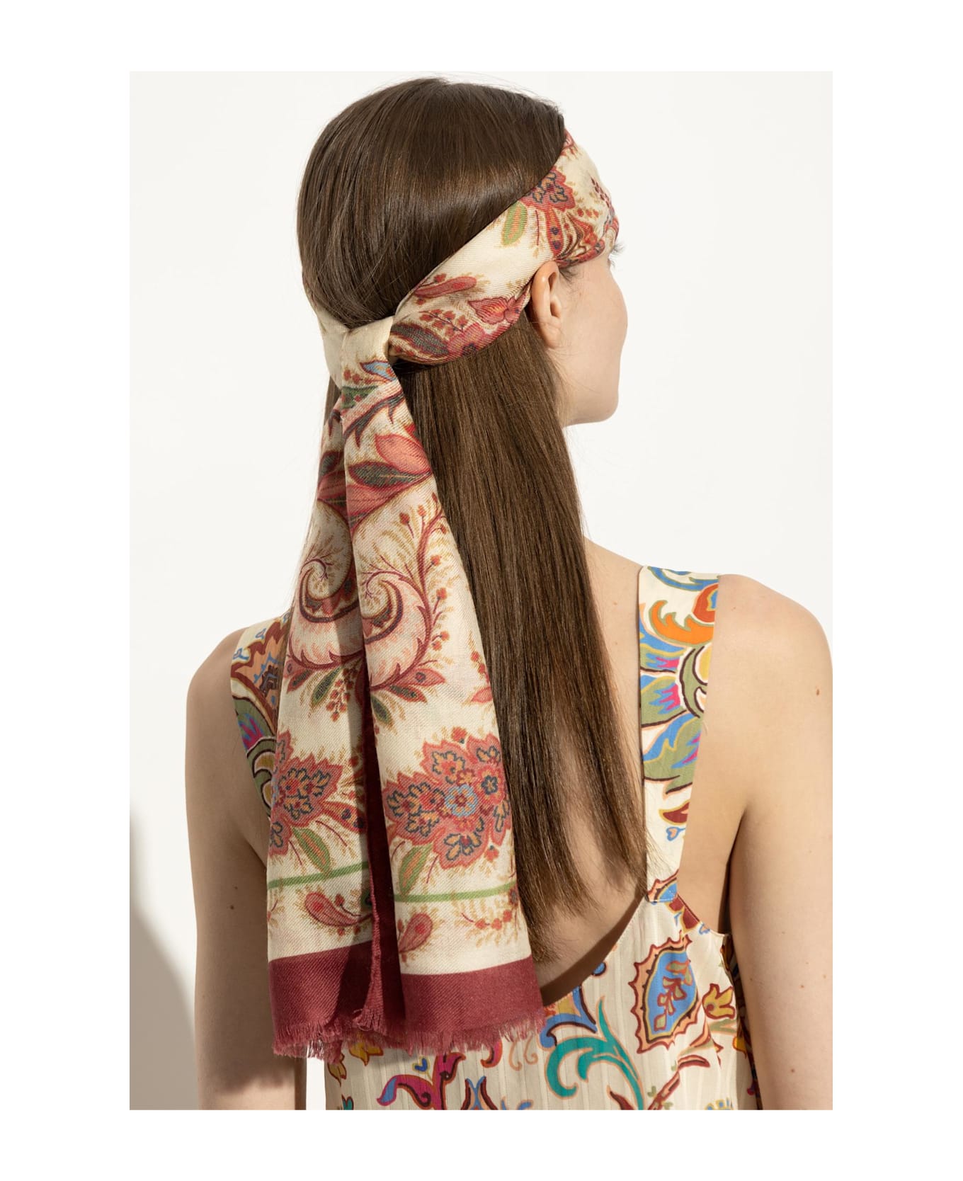 Etro Scarf With Floral Motif - NEUTRALS