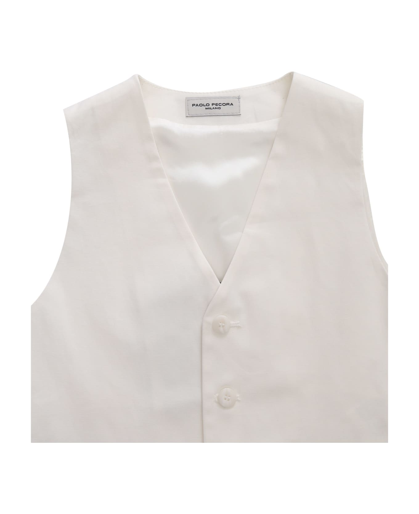 Paolo Pecora Tailored Vest - WHITE トップス