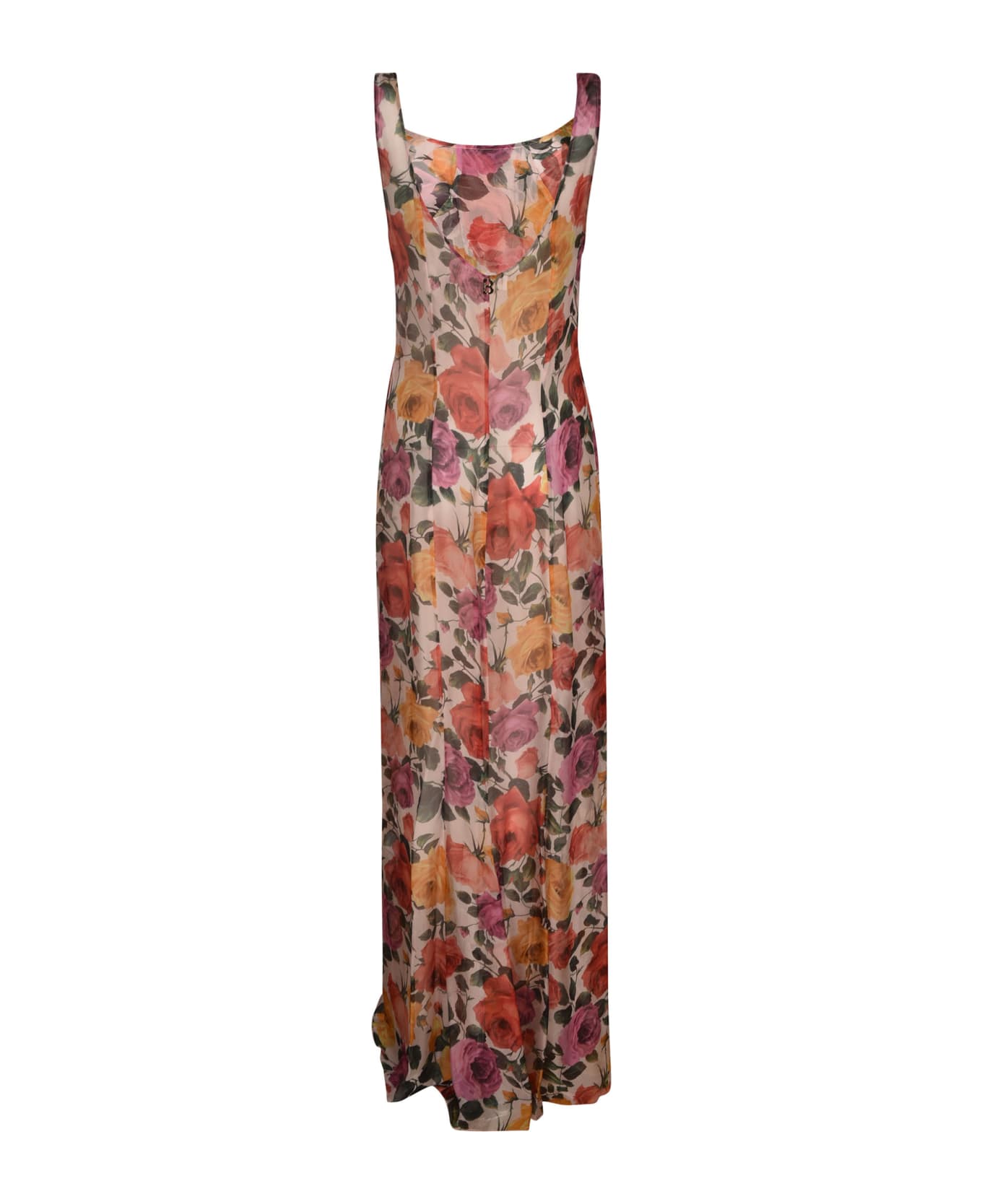 Blugirl Floral Print Sleevess Long Dress - Multicolor