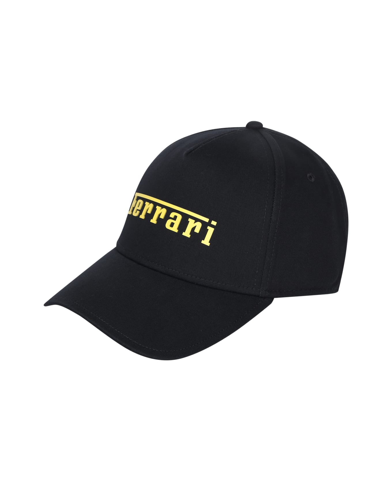 Ferrari Rubberized Logo Black Hat - Black