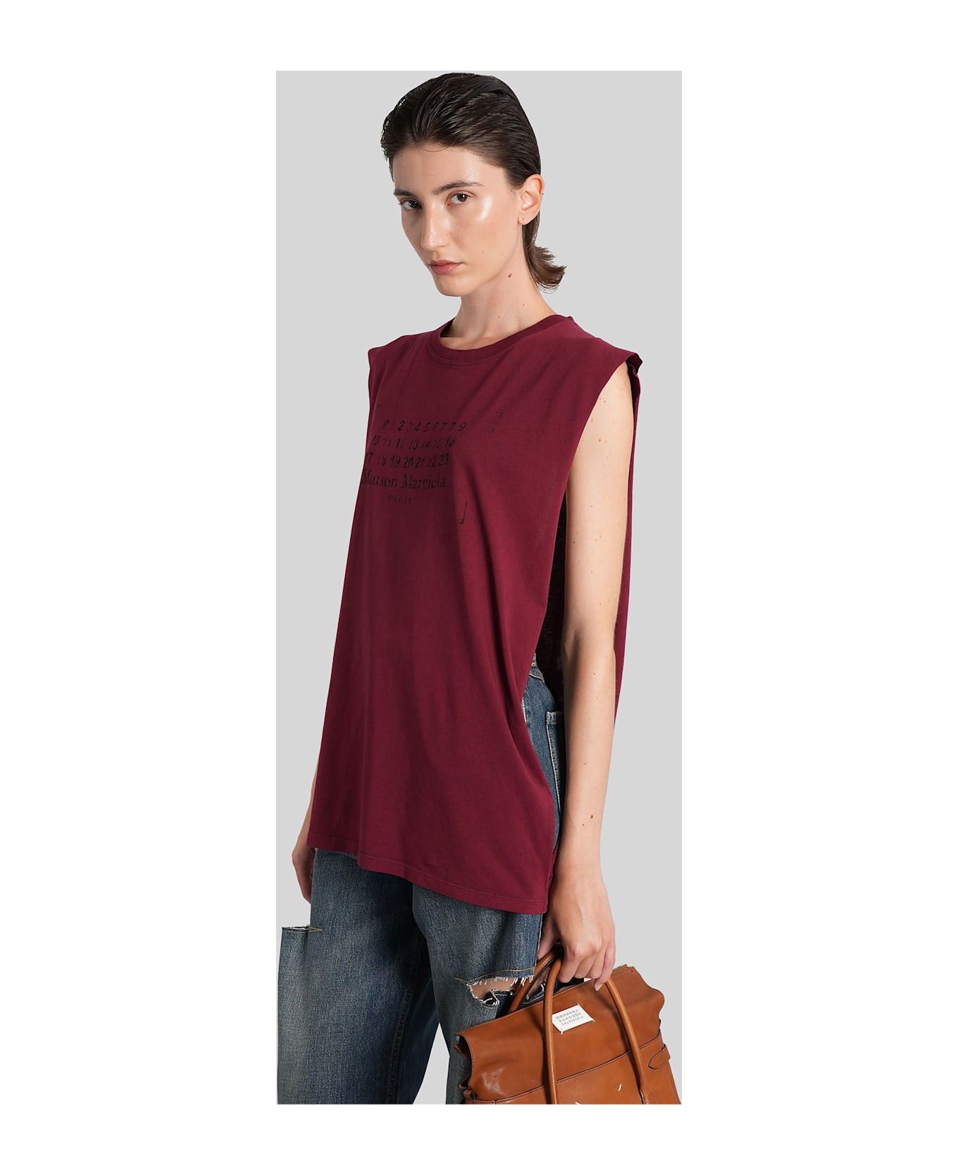 Maison Margiela Tank Top In Bordeaux Cotton - bordeaux