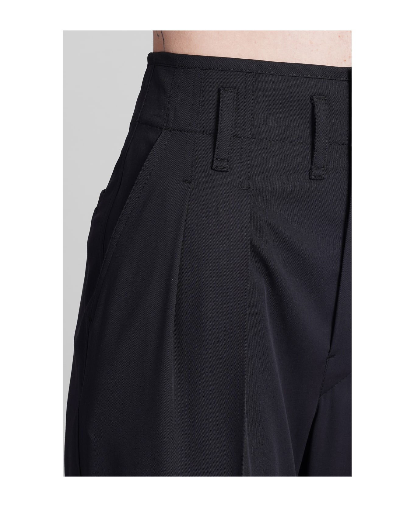 Lemaire Pants In Black Wool - black