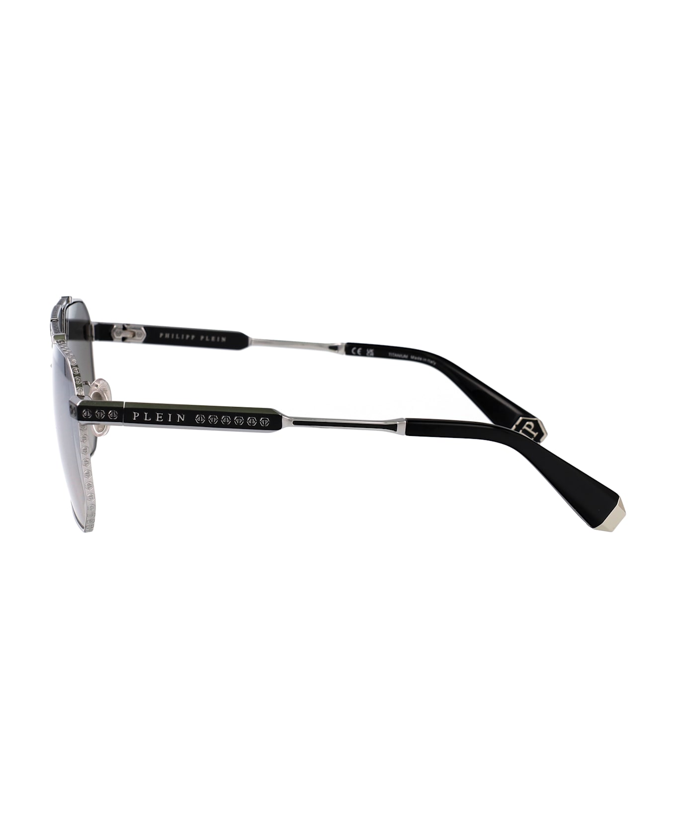 Philipp Plein Legacy Sunglasses - PALLADIO LUCIDO C/PARTI NERO SEMILUCIDO