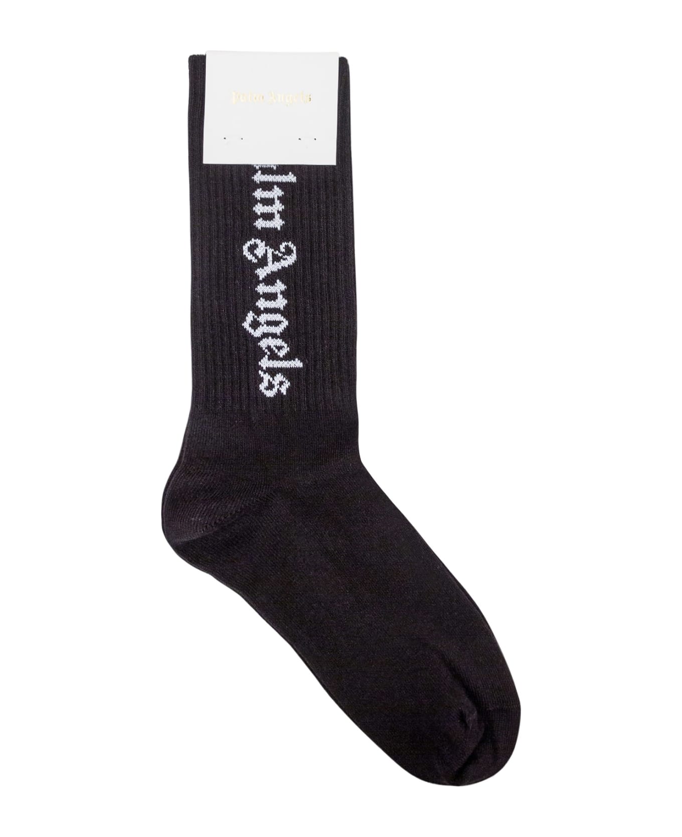 Palm Angels Logo Socks - BLACK WHITE