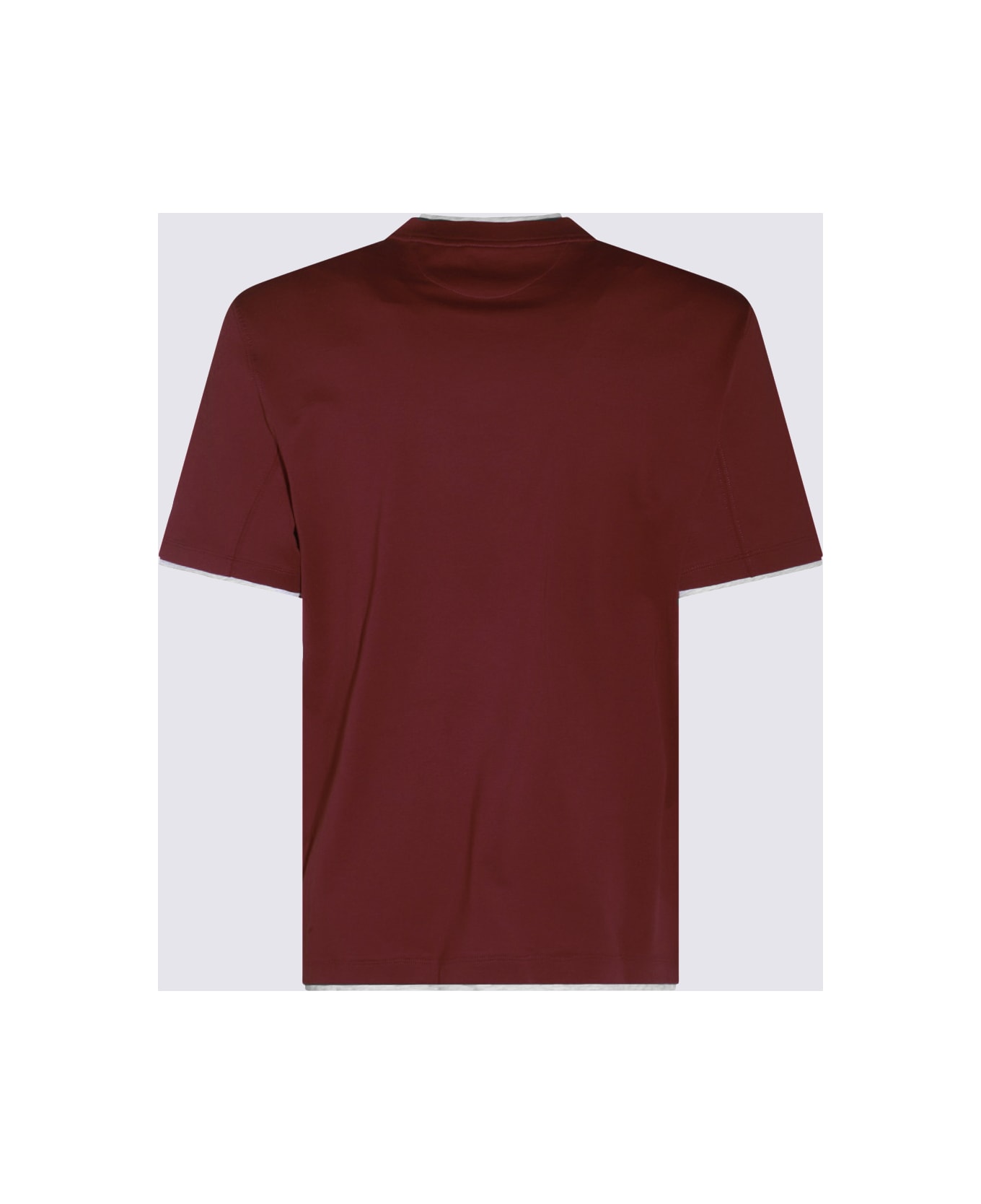Brunello Cucinelli Dark Red Cotton T-shirt - Bordeaux