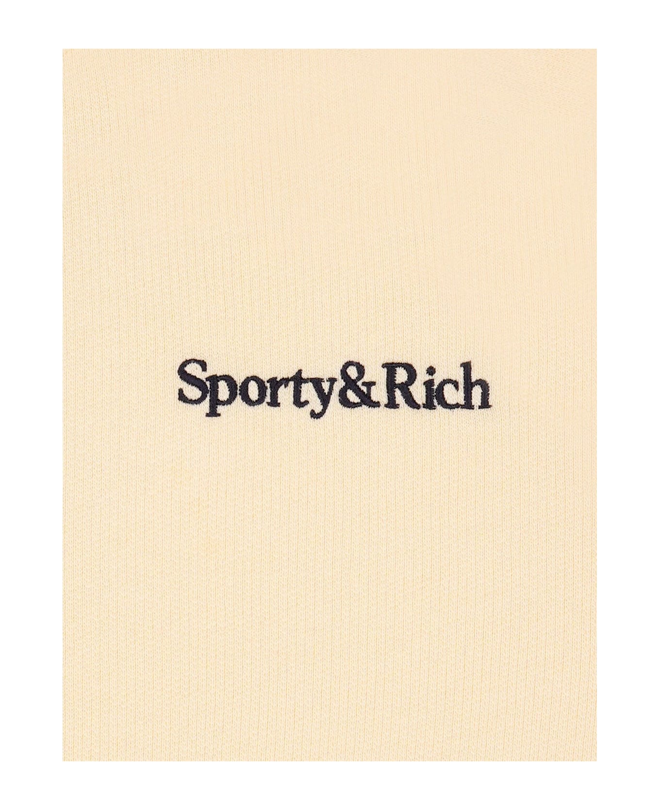 Sporty 
Rich Serif Logo Soft Gym Shorts - Almond