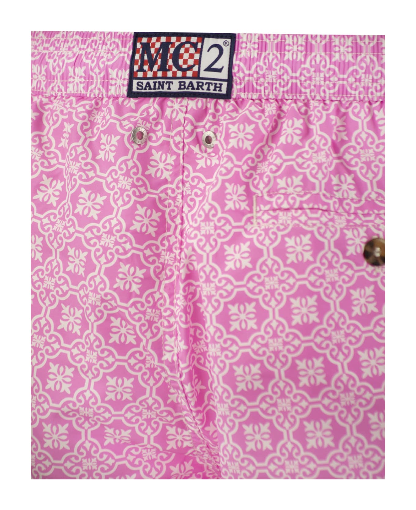 MC2 Saint Barth Lightweight Fabric Swimming Costume With Print - Pink