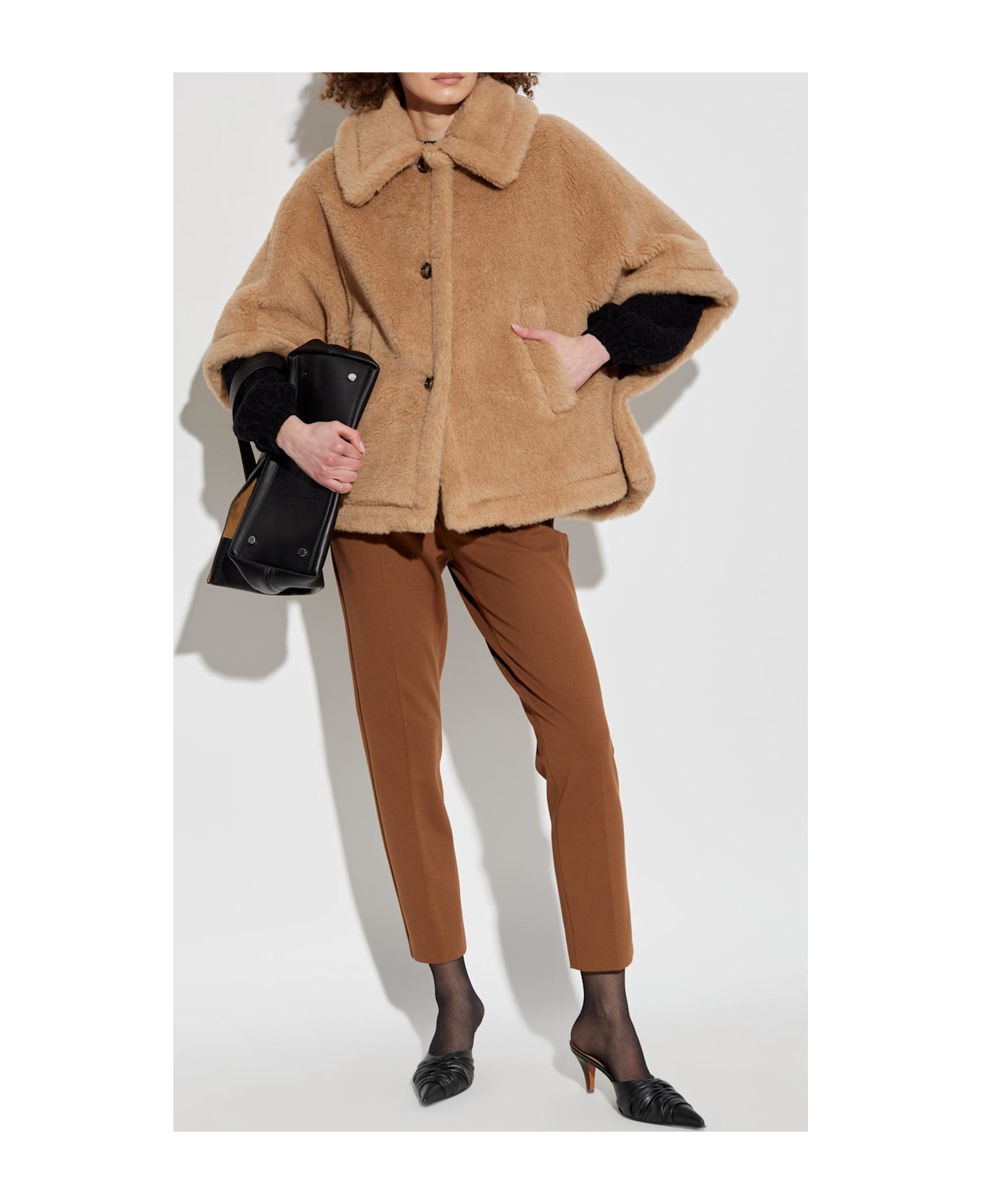 Max Mara Fur Poncho Tenebre - Beige
