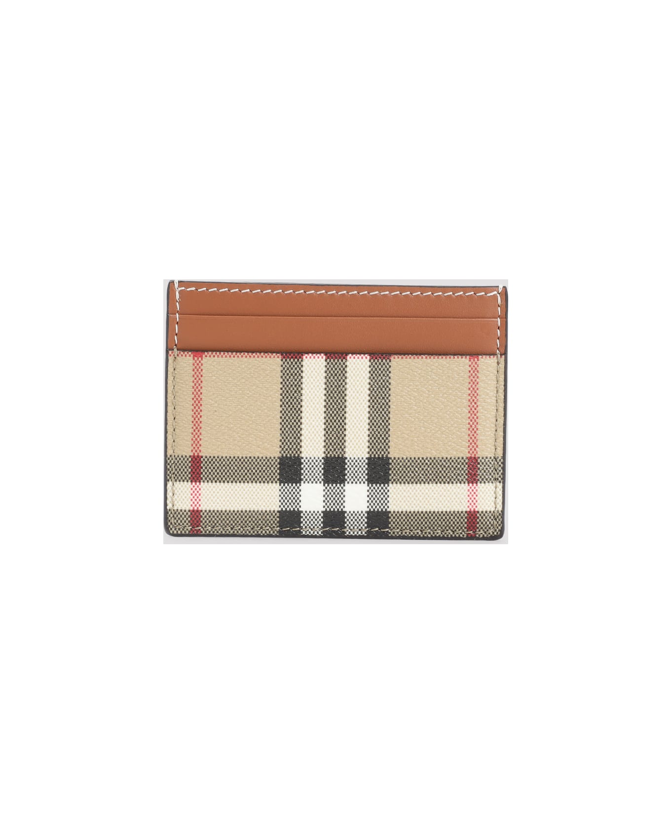 Burberry Sandon Credit Card Case - Vntg Chk Briar Brown