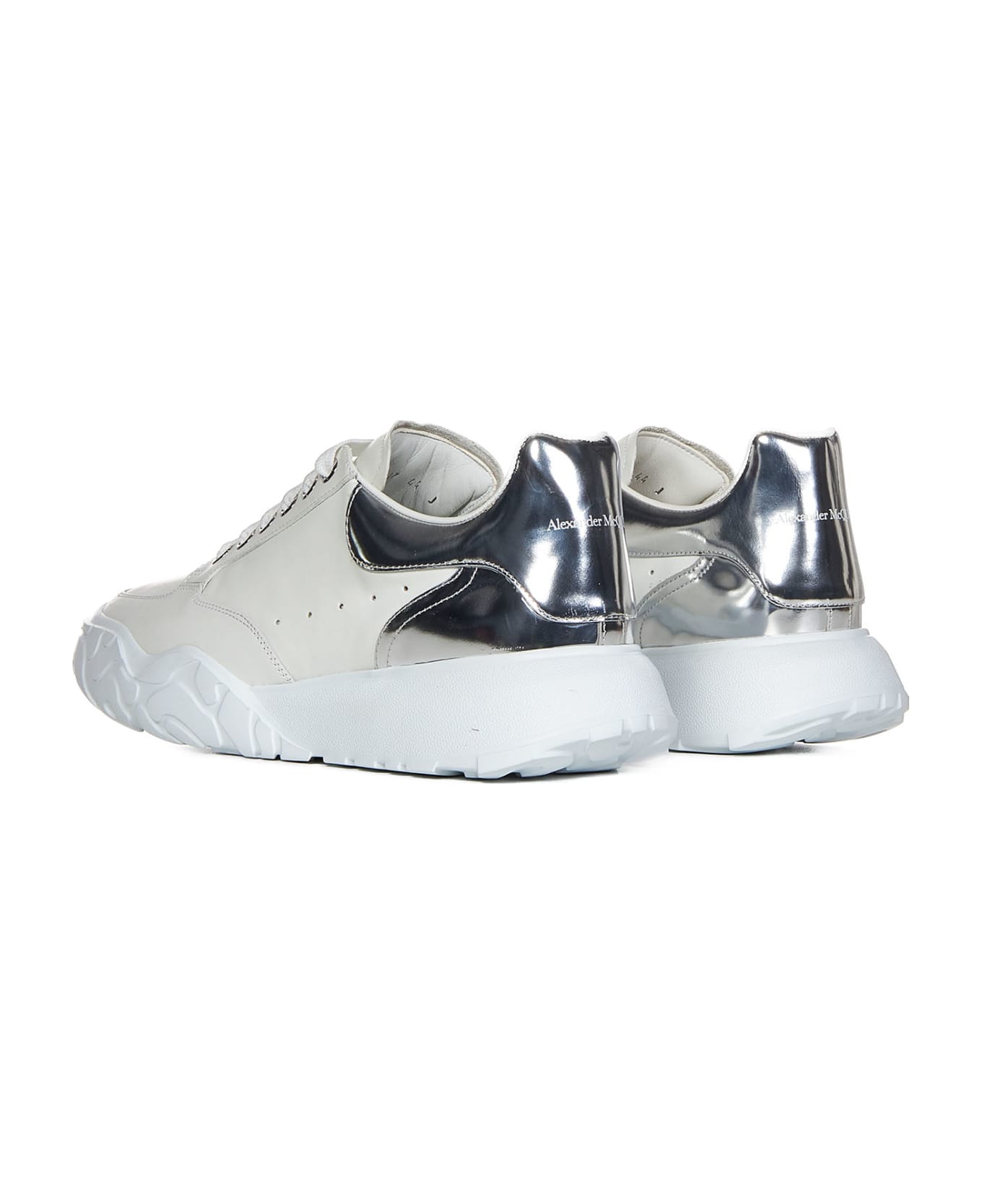 Alexander McQueen Court Sneakers In Leather - Bianco スニーカー