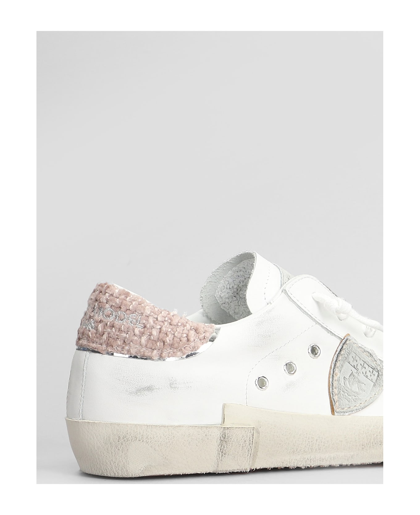 Philippe Model Prsx Low Sneakers In White Leather - white