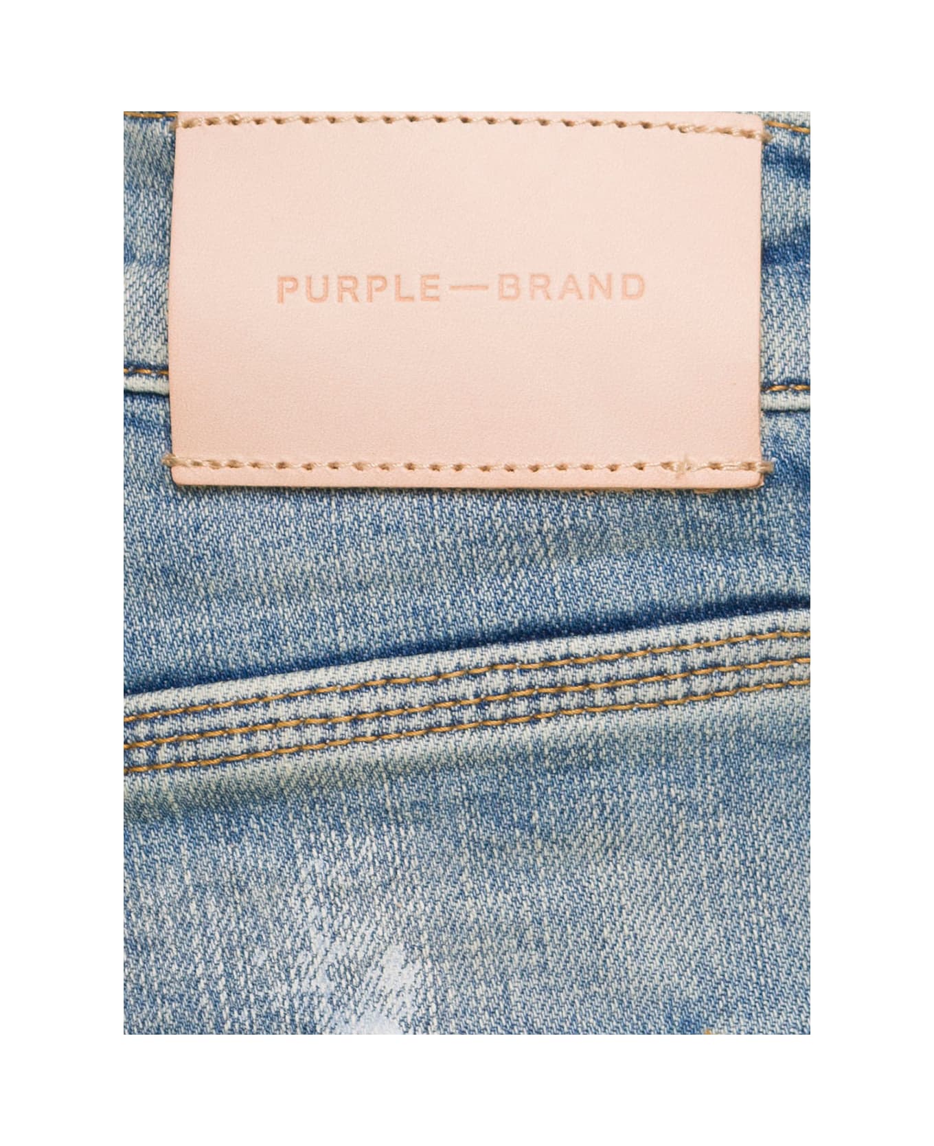 Purple Brand Light bolt Five Pockets Skinny Jeans With Paint Stains In Cotton Denim Man - Light bolt