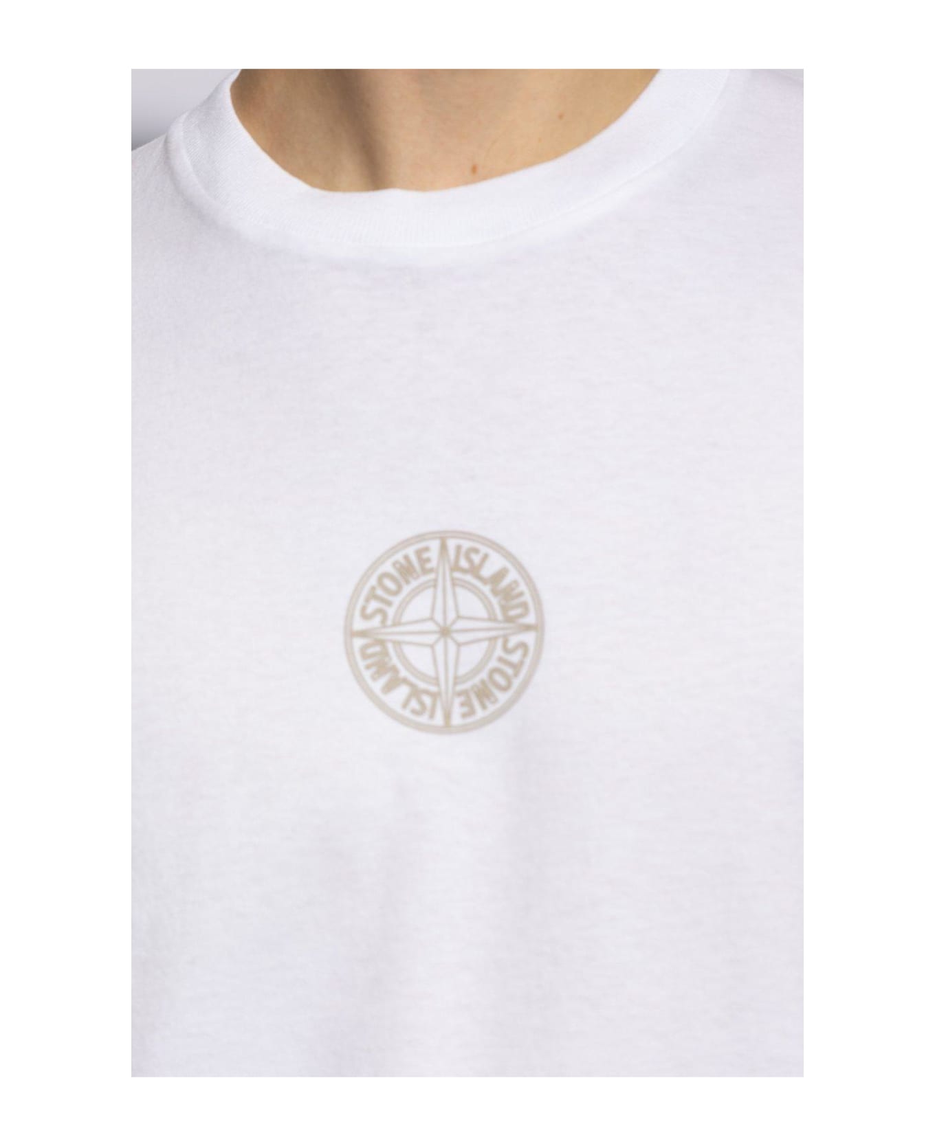 Stone Island Compass Patch Crewneck T-shirt - WHITE