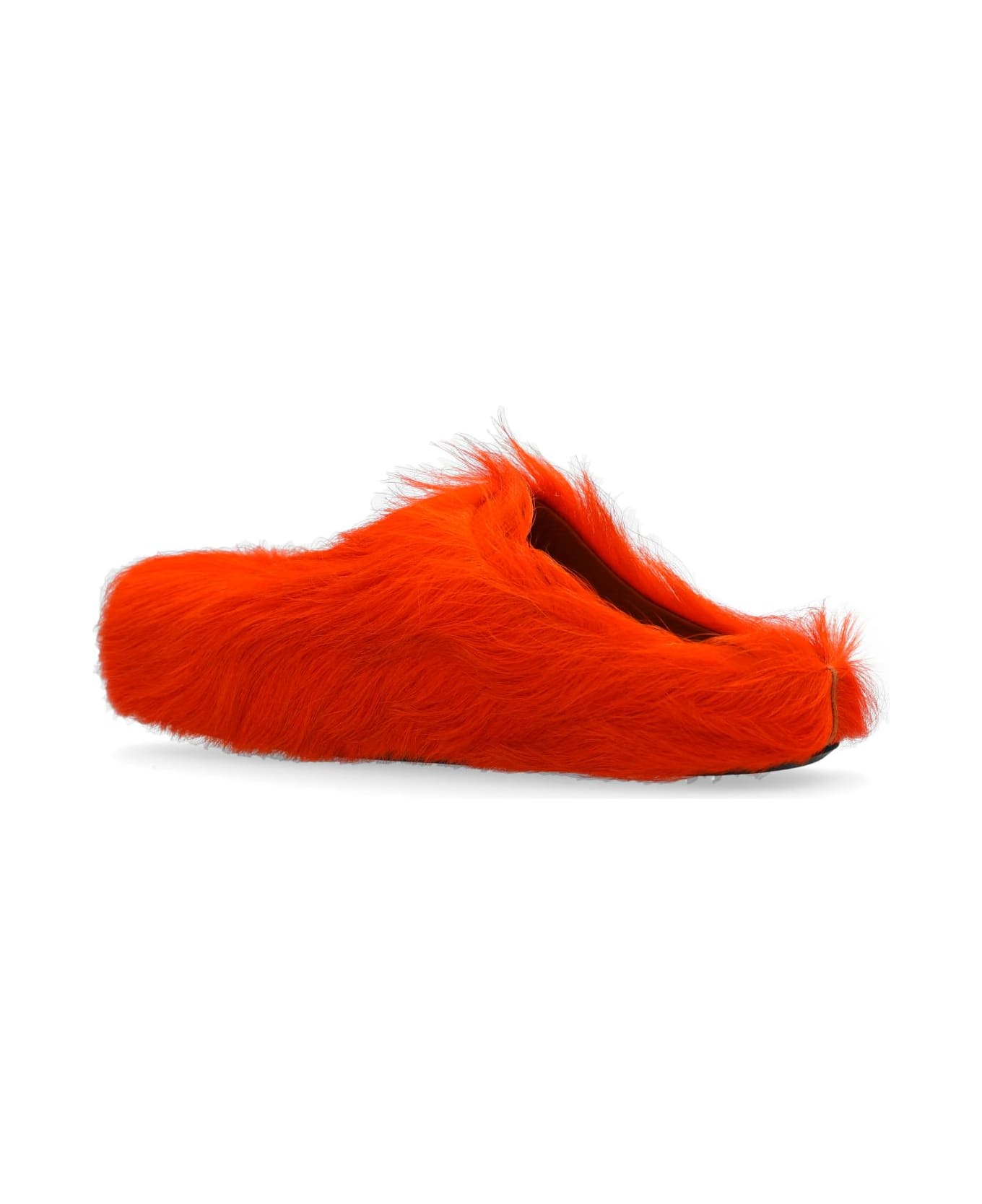 Marni 'fussbett' Fur Slides - ORANGE