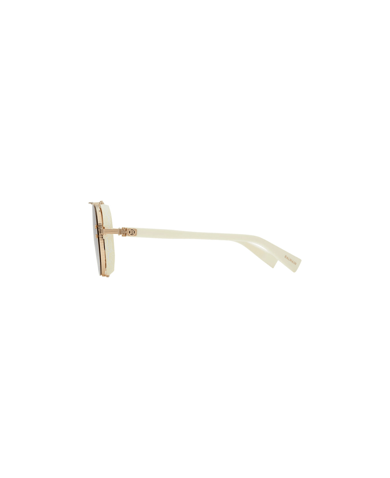 Balmain Captaine - Gold/white Sunglasses Sunglasses - gold, white bone