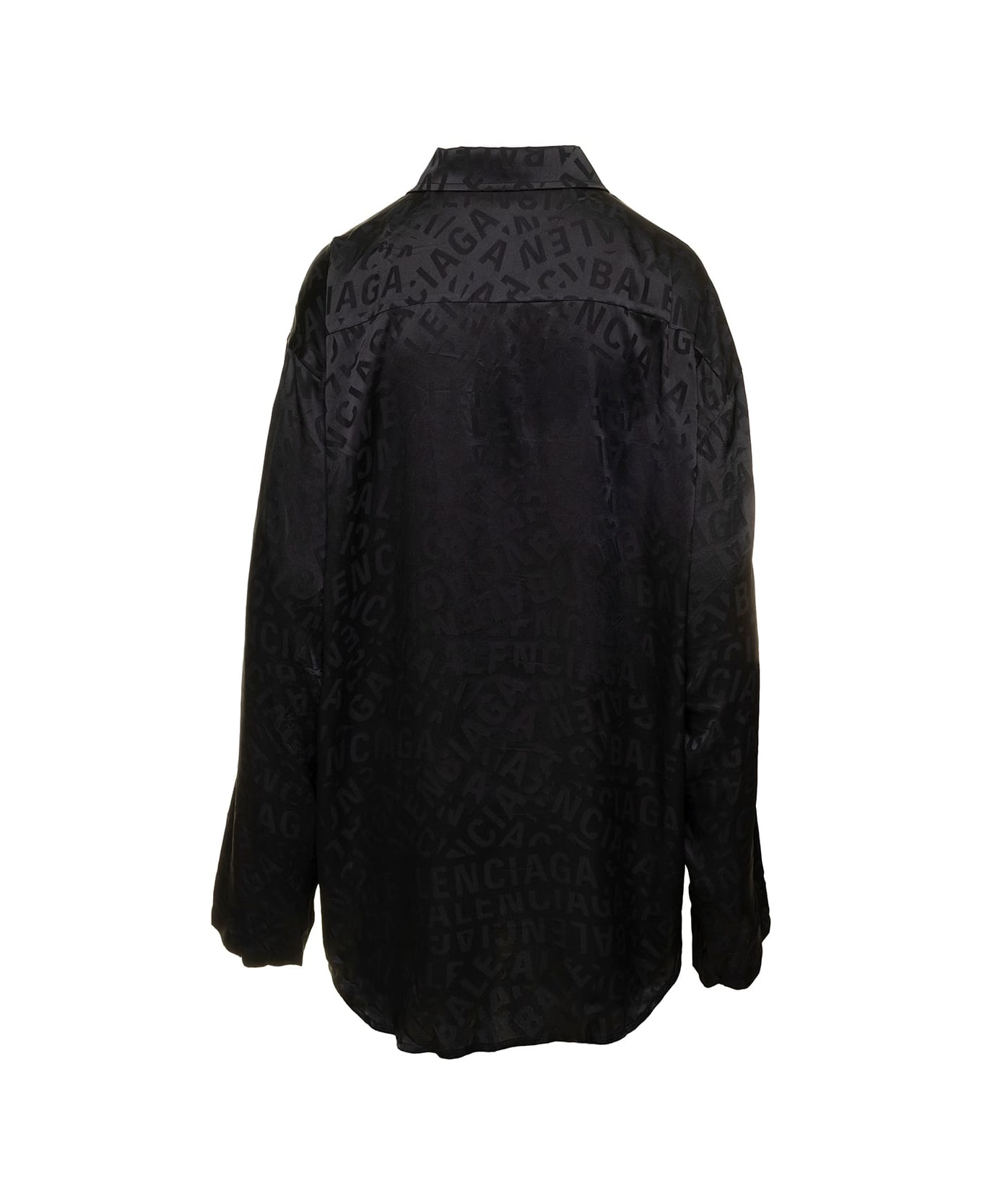 Balenciaga Black Popeline Shirt With Logo Balenciaga Woman - Black