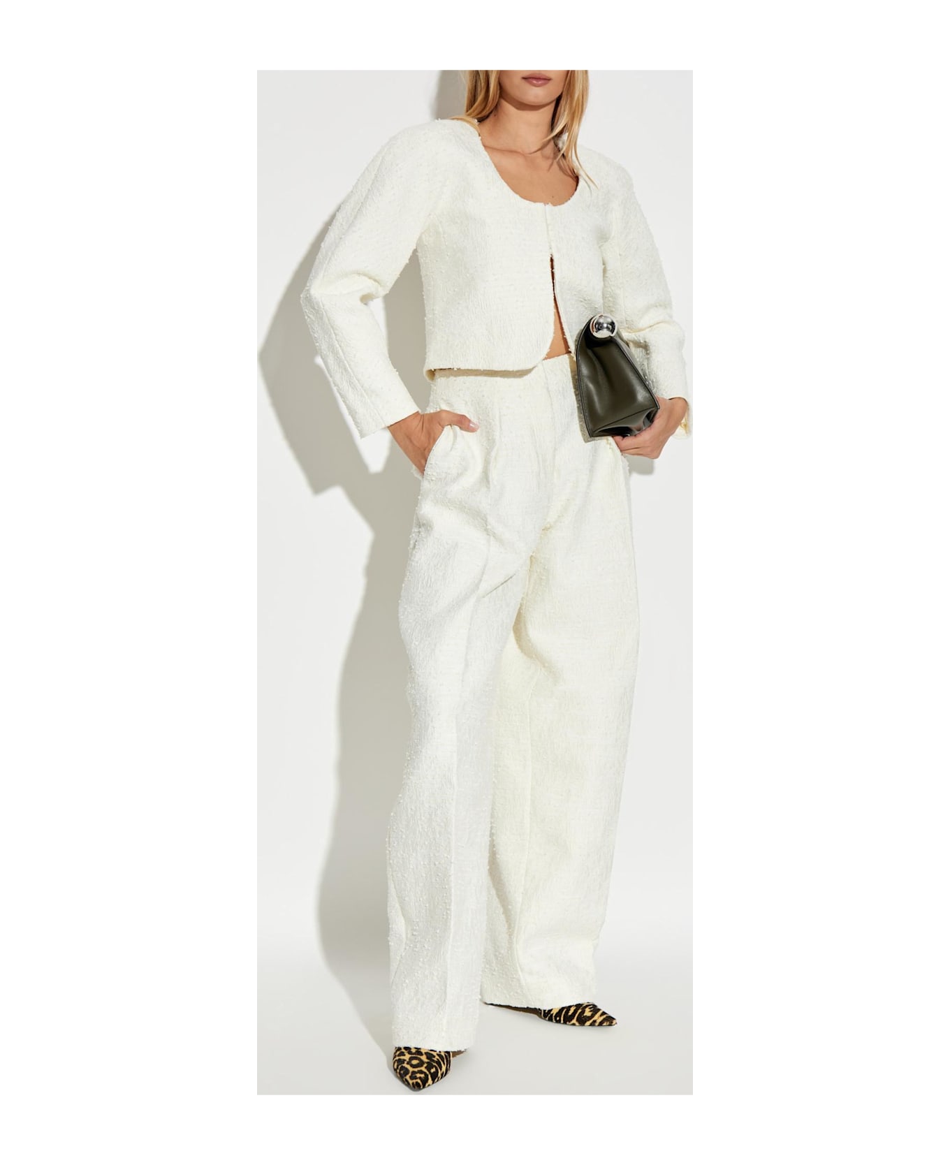 Jacquemus Creased Pants 
curvo
 - WHITE/NEUTRALS