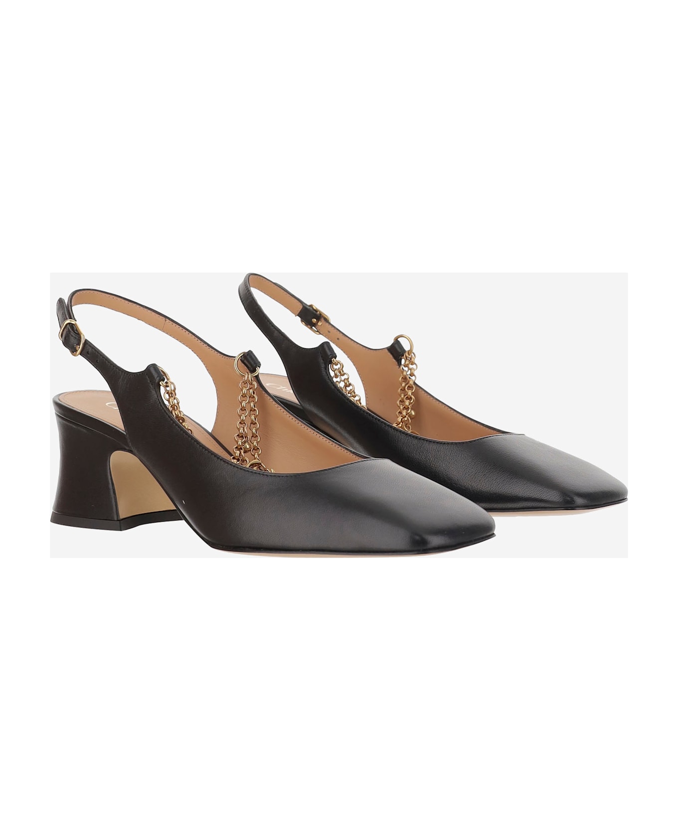 Chloé Charms Slingback Pumps - Black