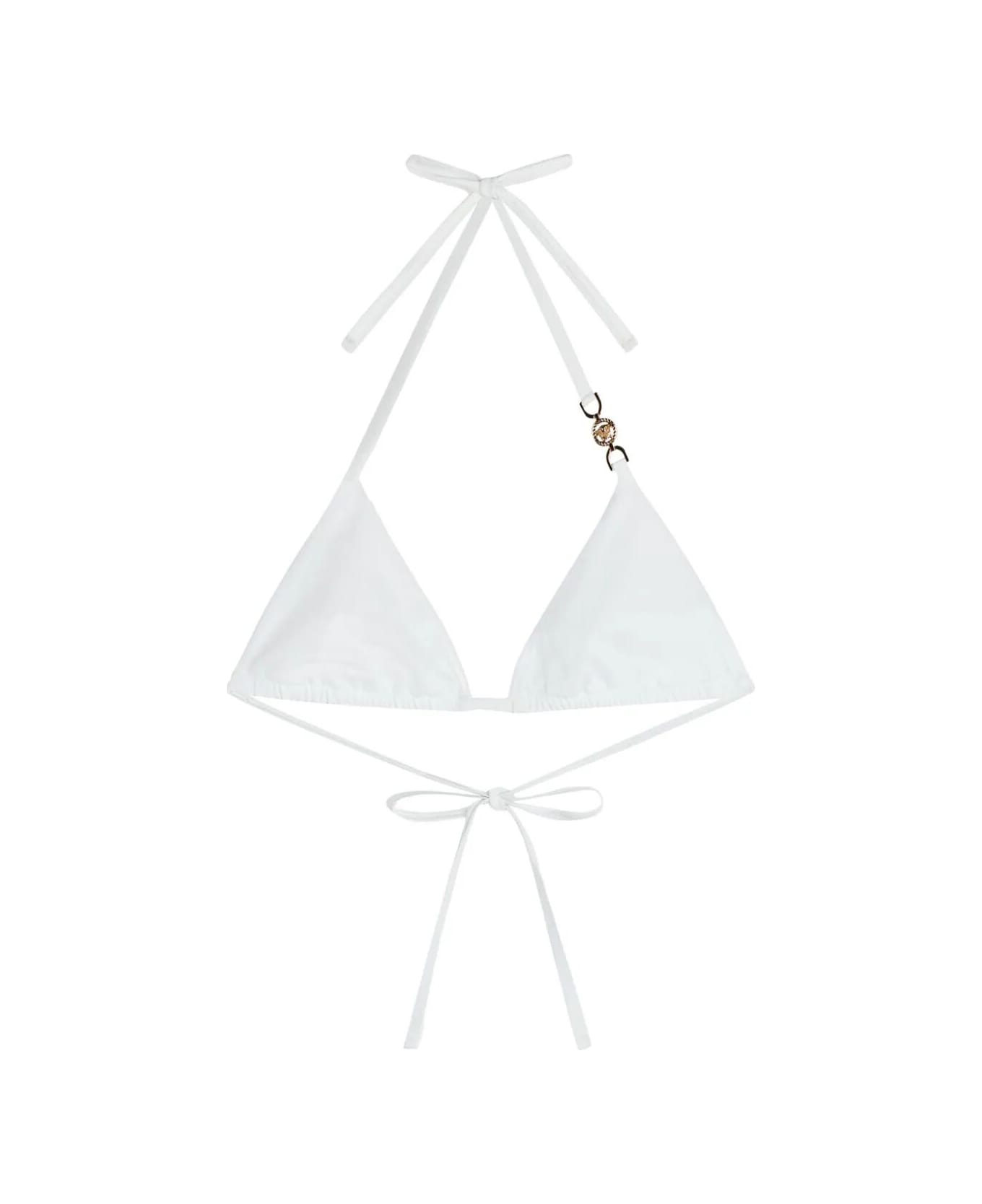 Versace Swim Bikini Lycra Vita Recycled Greek Chain - White