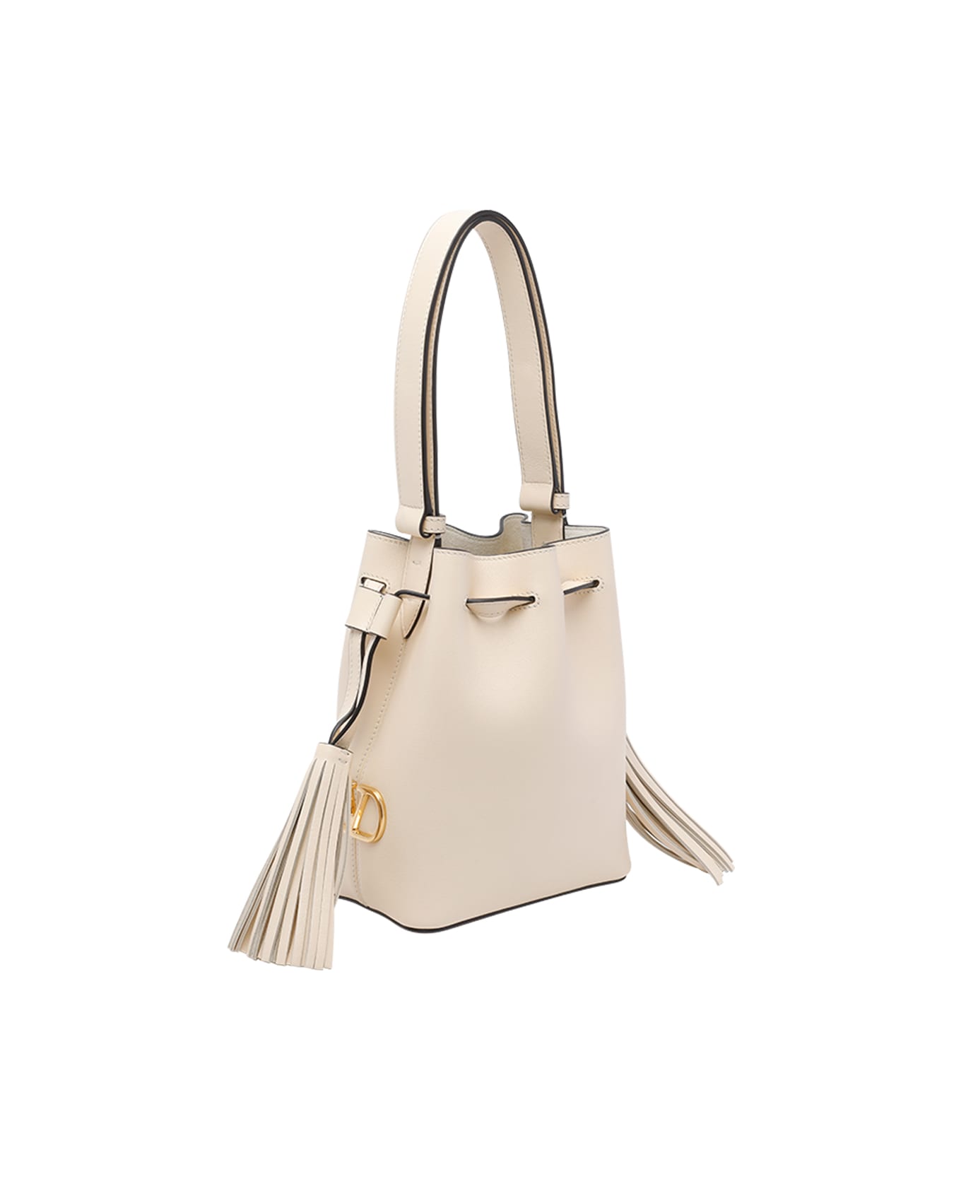 Valentino Garavani Small Drawstring Bucket Bag - White