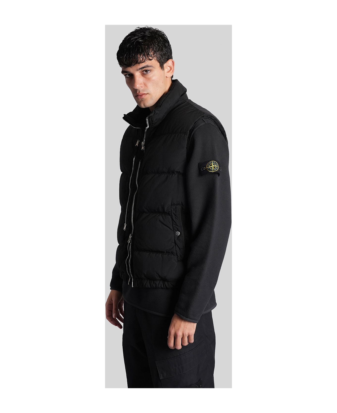 Stone Island Puffer In Black Polyamide - black