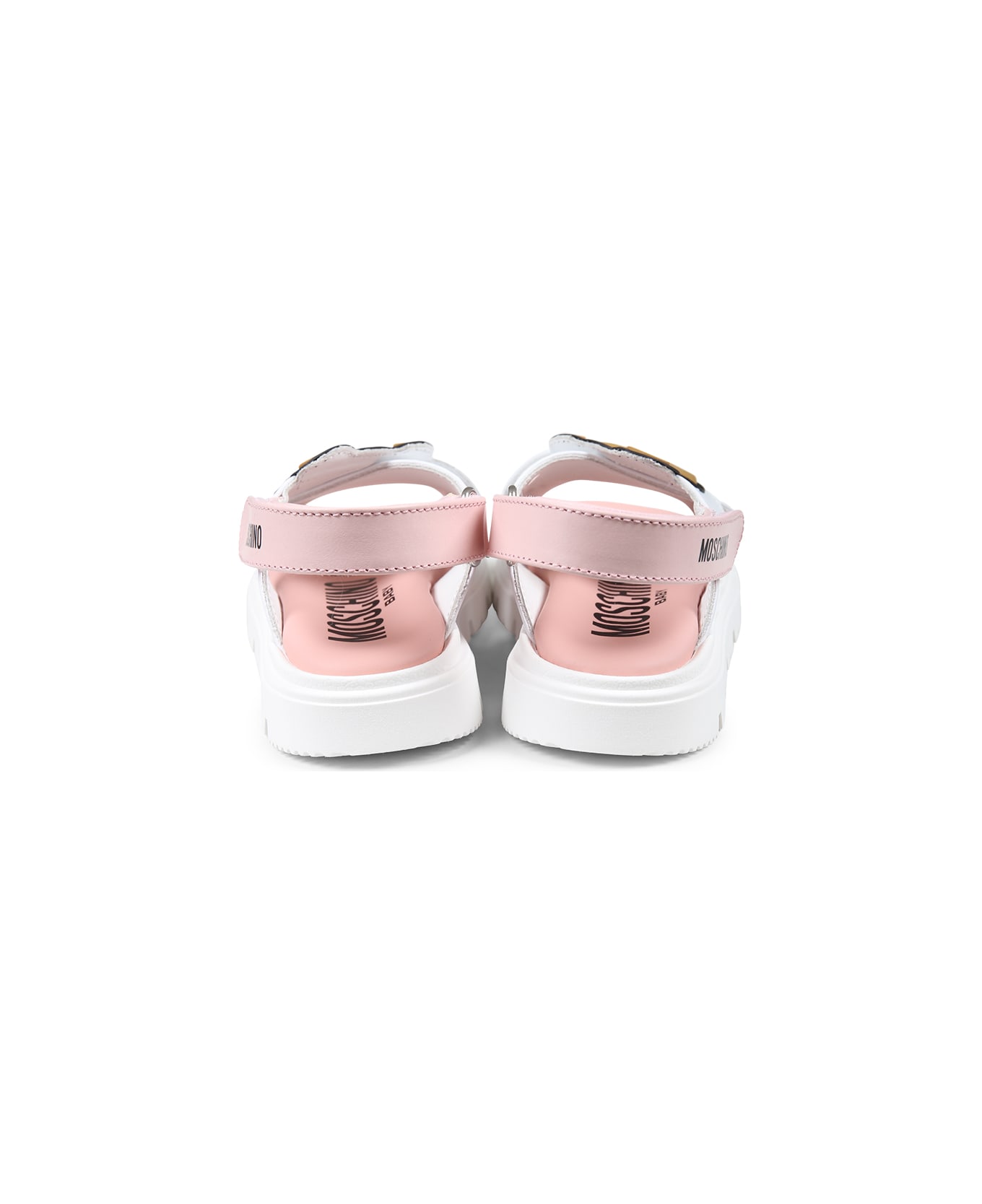 Moschino Pink Sandals For Baby Girl And Girl - White