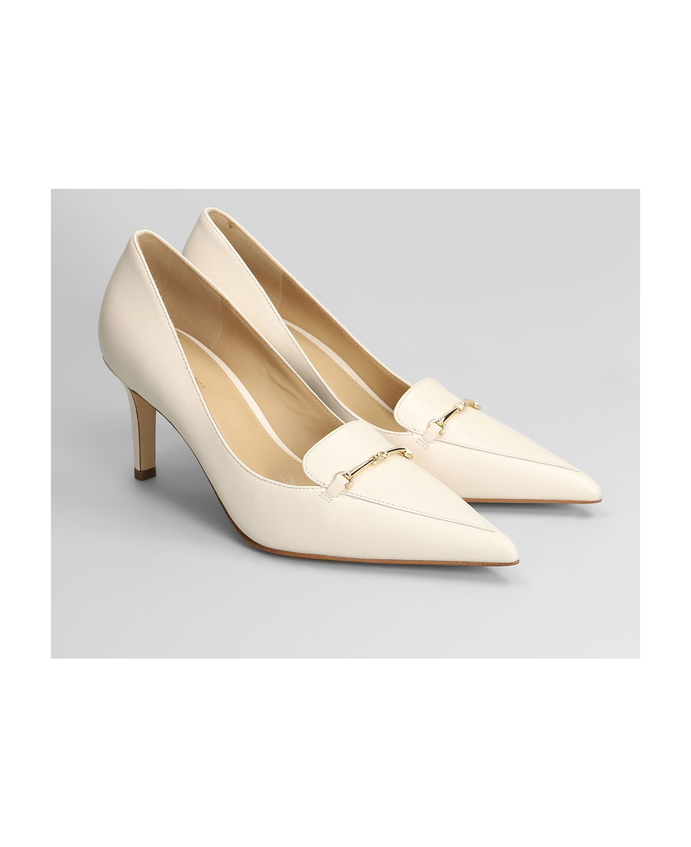 Michael Kors Lena Pump Pumps In Beige Leather - beige