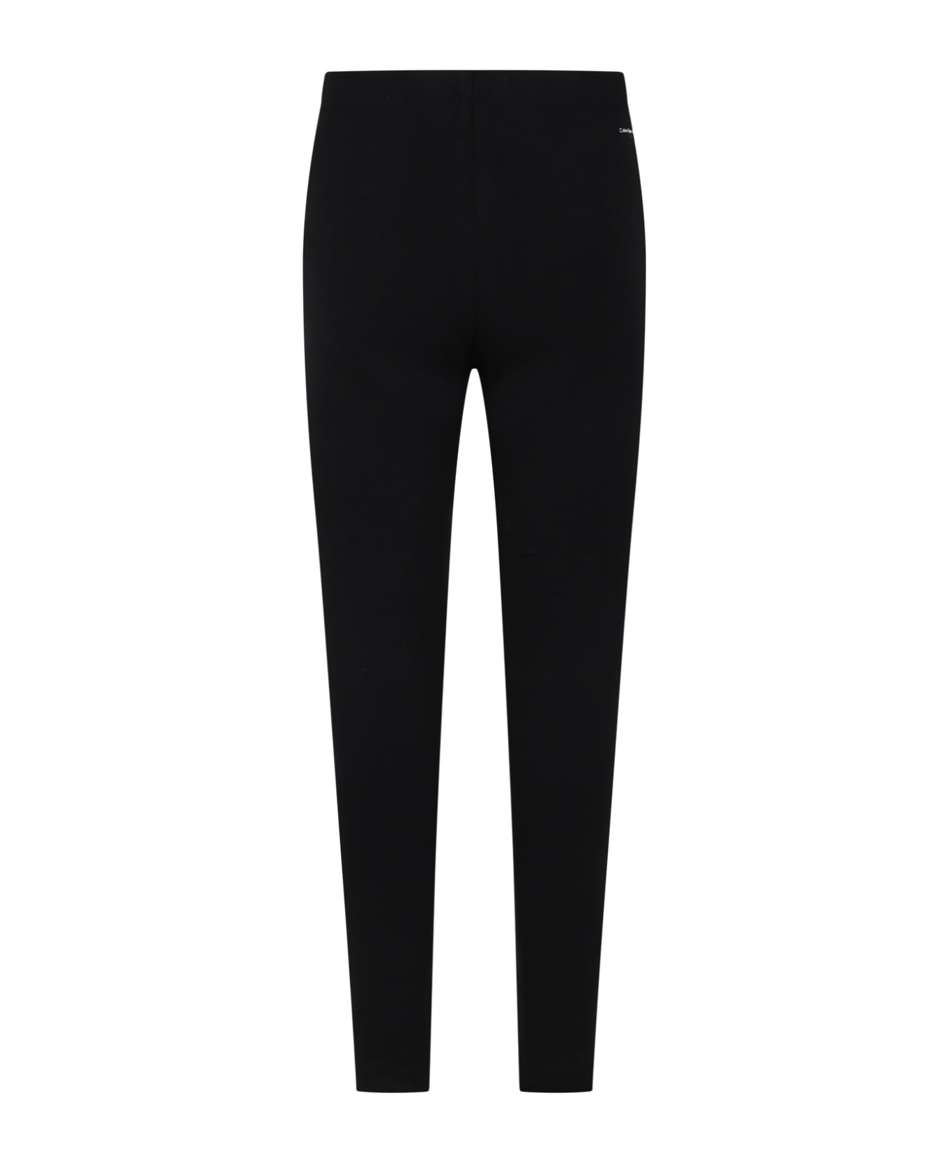 Calvin Klein Black Leggings For Girl With Logo - Black