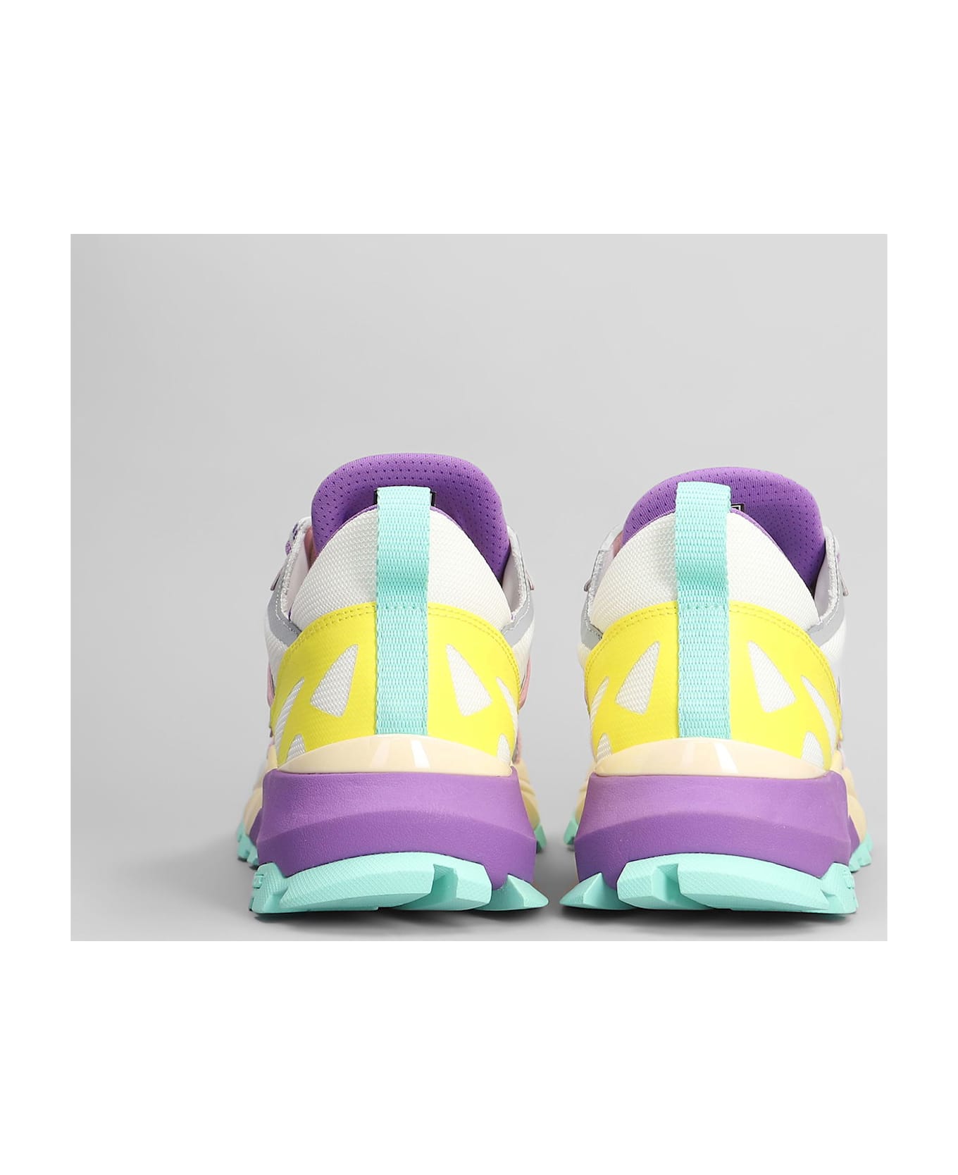 Philippe Model Rocx Low Sneakers In White Leather And Fabric - white