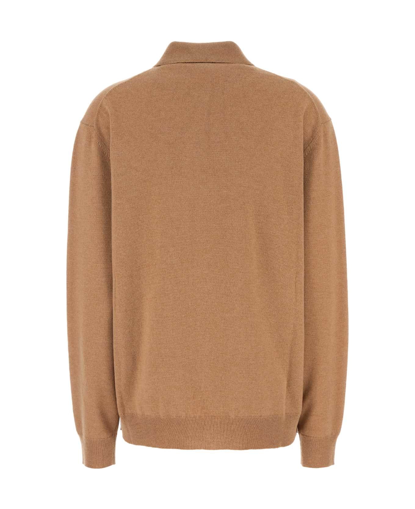 Miu Miu Camel Cashmere Oversize Polo Shirt - CAMMELLO