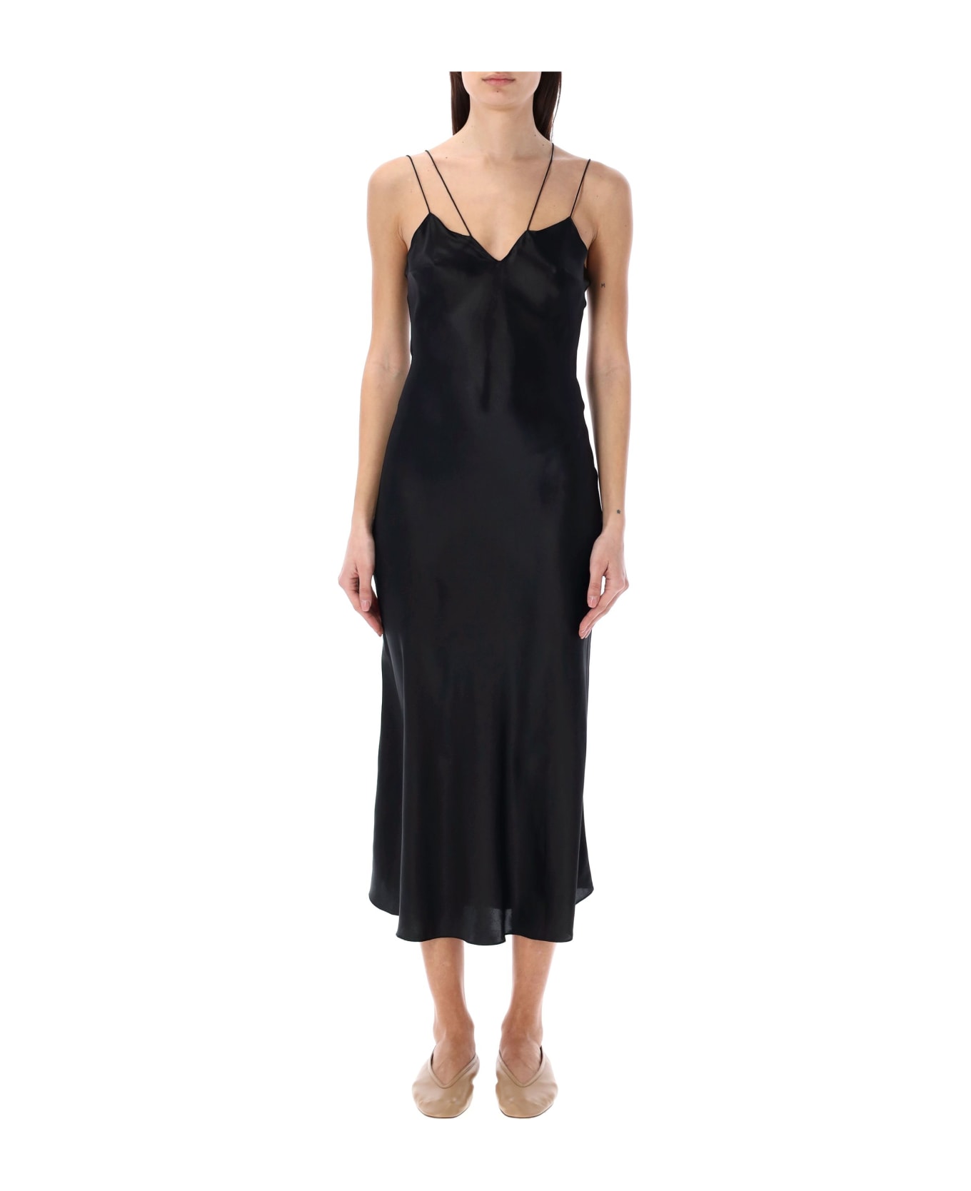 The Garment Catania Long Slip Dress - BLACK